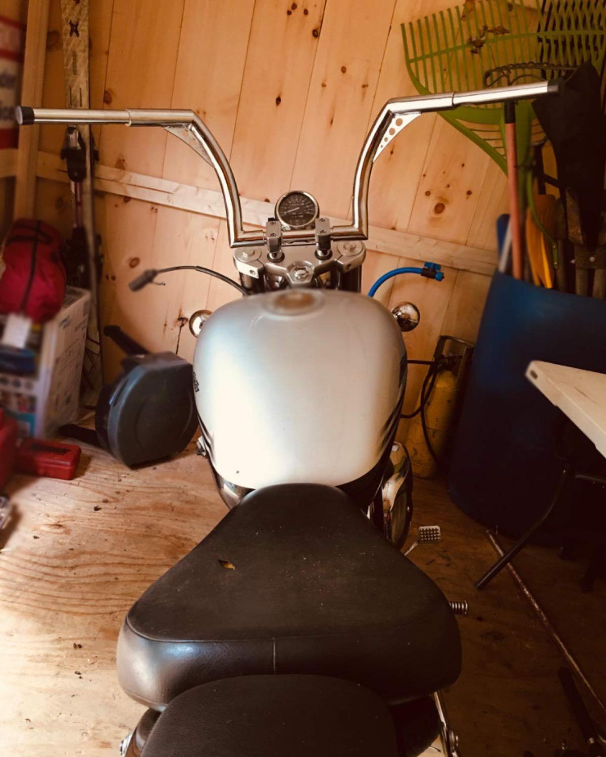 Kemimoto 1 Inch Motorcycle Handlebar Risers, Aluminum Alloy Motorcycle Risers, Compatible With Sportster Softail Dyna V-Star Sha