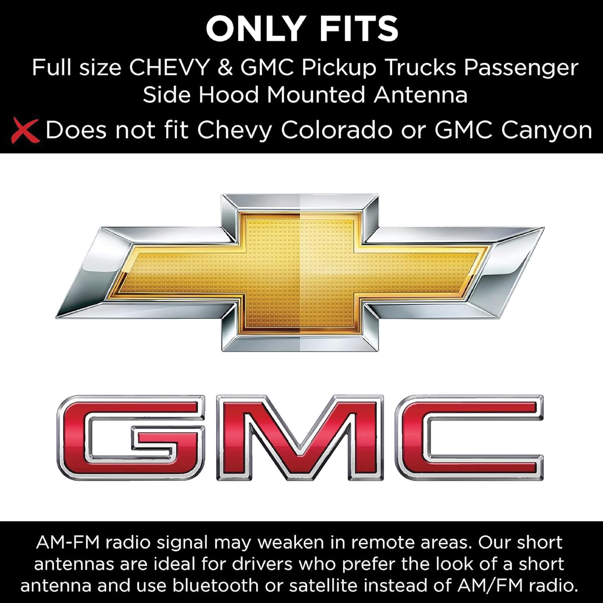 Ecoauto Car Antenna Topper Fits All Chevy & Gmc Truck Model Years - Radio Antenna Topper For Truck Made With Military Grade Alum