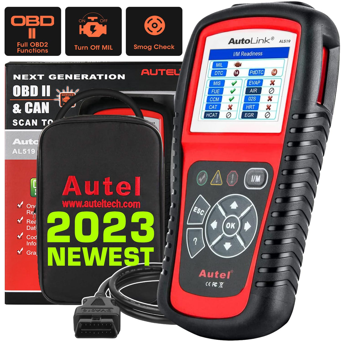 Autel Autolink Al519 Car Obd2 Scanner, Classic Enhanced Mode 6 Engine Fault Code Reader Obdii Can Diagnostic Scan Tool, One-Clic