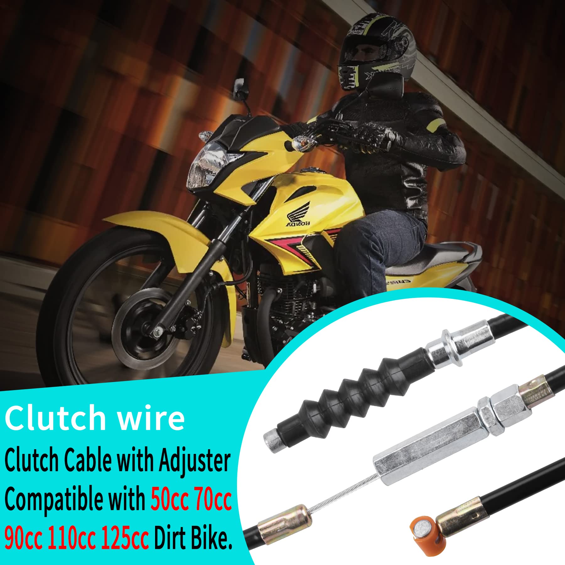 Cncmotok 7/8'' Handlebar Left Clutch Lever And 39' Clutch Cable With Adjuster Compatible With 50Cc 70Cc 90Cc 110 Cc 125Cc Ssr Apollo Dirt Pit Bikes