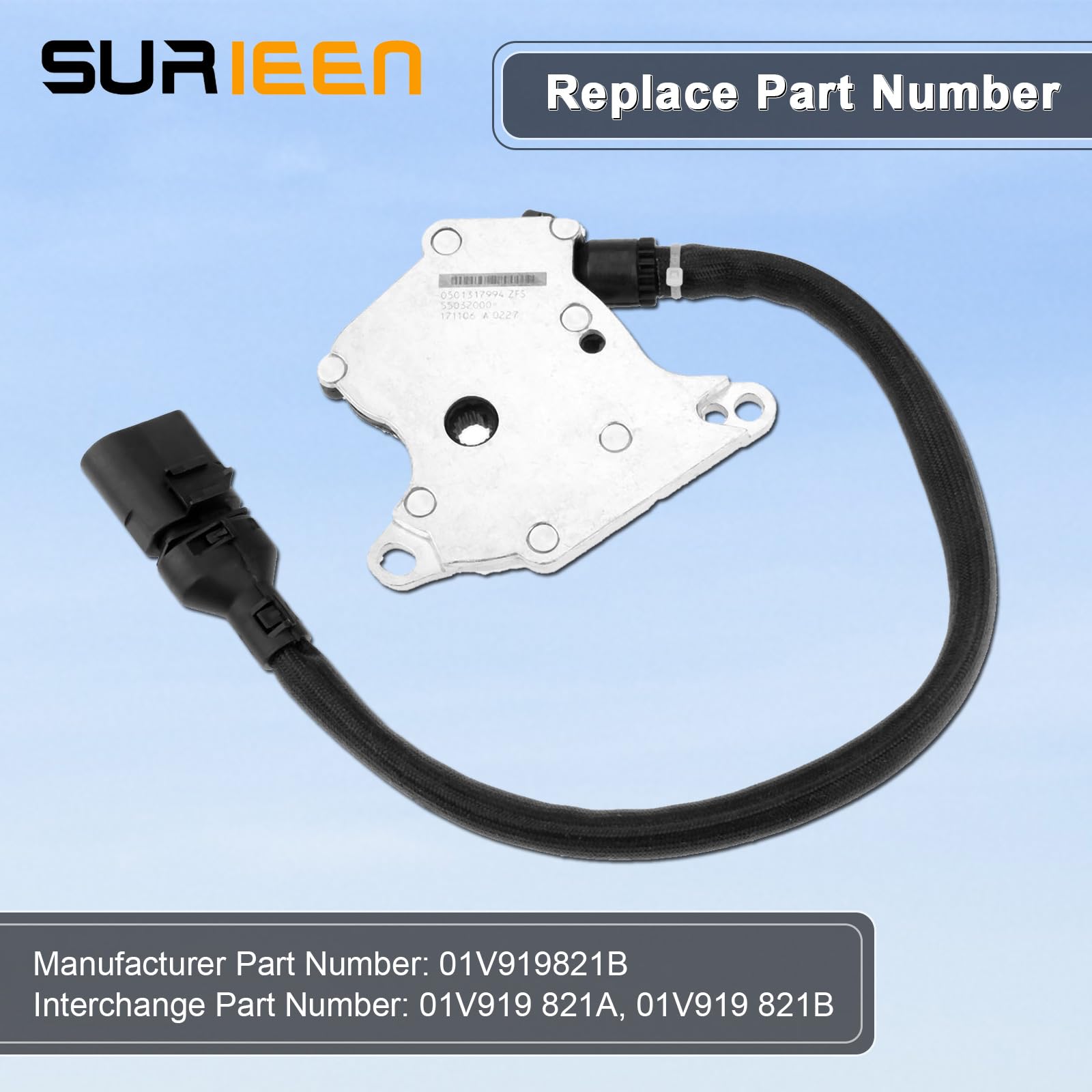Surieen Transmission Range Sensor Multi-Function Neutral Safety Switch 9 Pins Replacement For Audi Vw Passat A4 A6 A8 Replaces 01V919821B