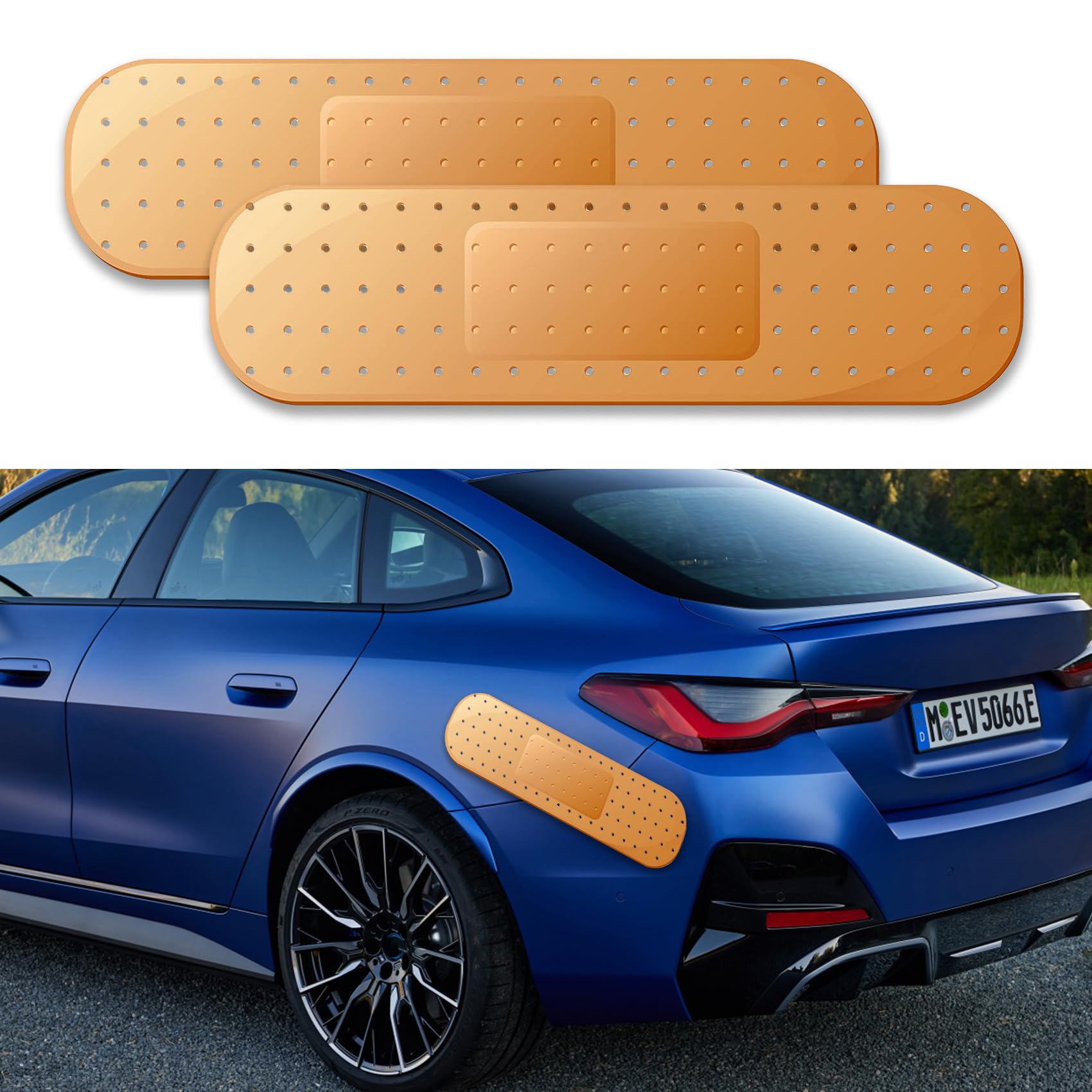 2PCS Car Bandaid Sticker, Giant Car Bumper Sticker Large Bandage Decal, Bandage Funny Automotive Decal, Car Decor Accessories Ba