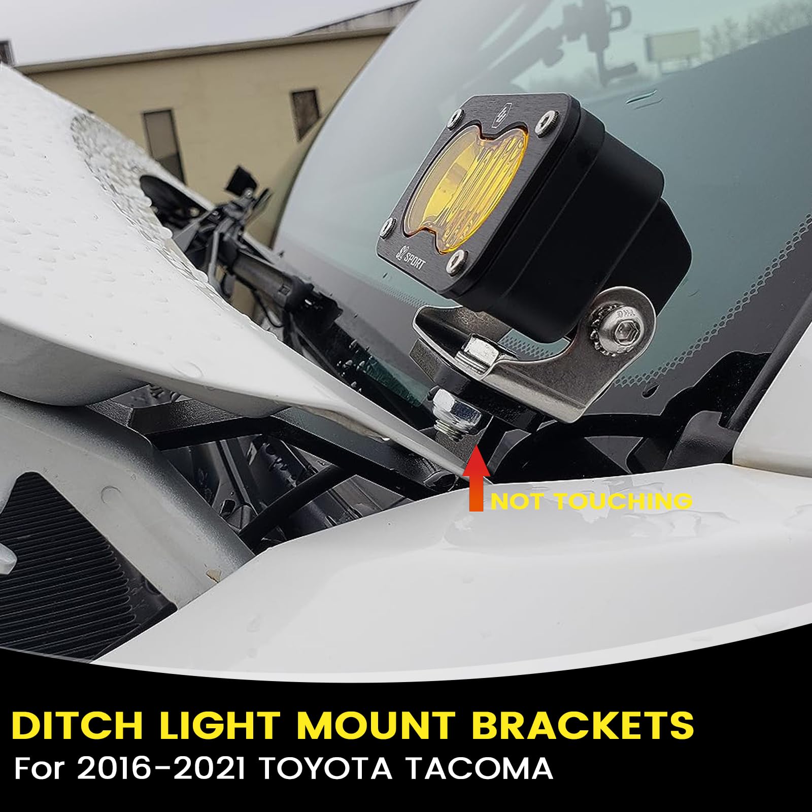 Kangikx Hood Hinge Ditch Light Mount Brackets For Toyota Tacoma 2016-2021 3Rd Gen Auxiliary Offroad Pod Work Light,Toyota Tacoma