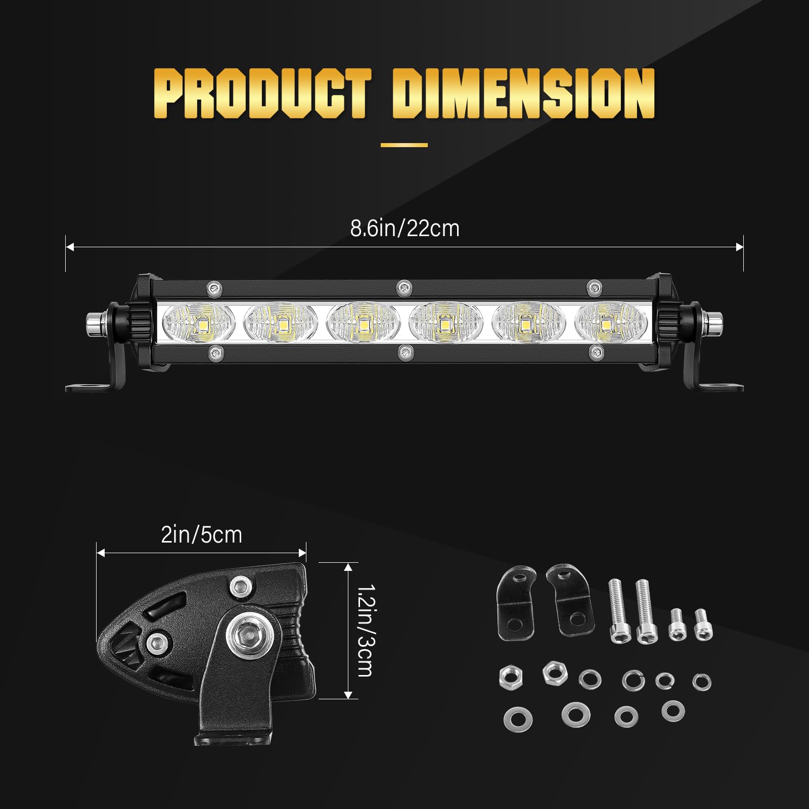 Skyworld 2 X 7 Inch 30W Single Row Led Light Bar Low Profile Ultra Thin Slim Mini Flood Off Road Driving Lights Led Fog Lights B