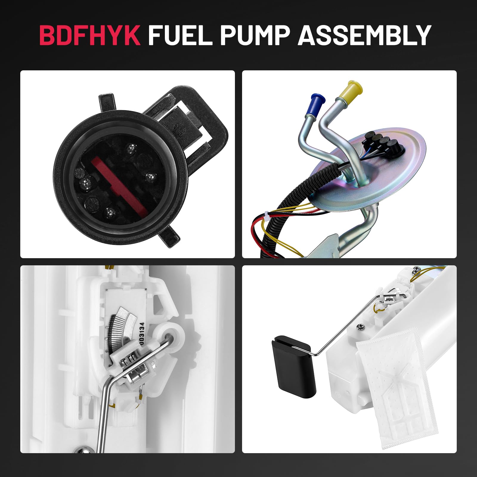 BDFHYK Fuel Pump Module Assembly SP2007H Compatible with F-150/F-250/F-250 HD/F-350/F-53 Motorhome Chassis/F-Super Duty 1990 199