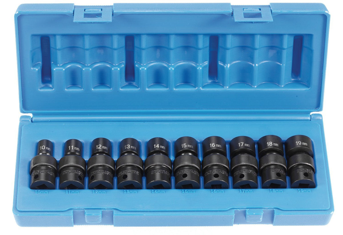 Grey Pneumatic (1210UM) 3/8' Drive 10-Piece Universal Metric Socket Set