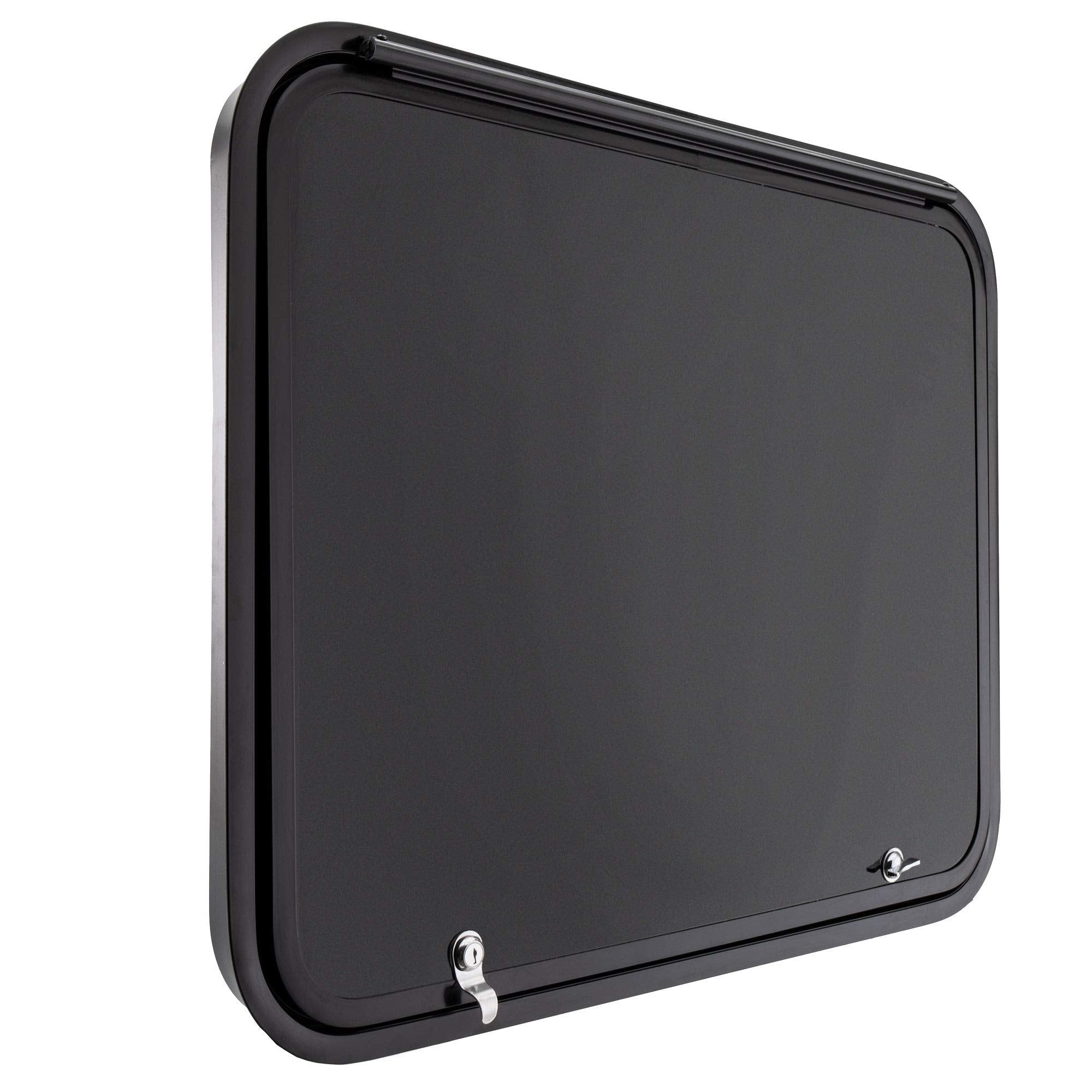 RecPro RV Baggage Door | Rounded Corners | Camper | Compartment Door | Black Fiberglass (30 W x 24 H) | Made in America