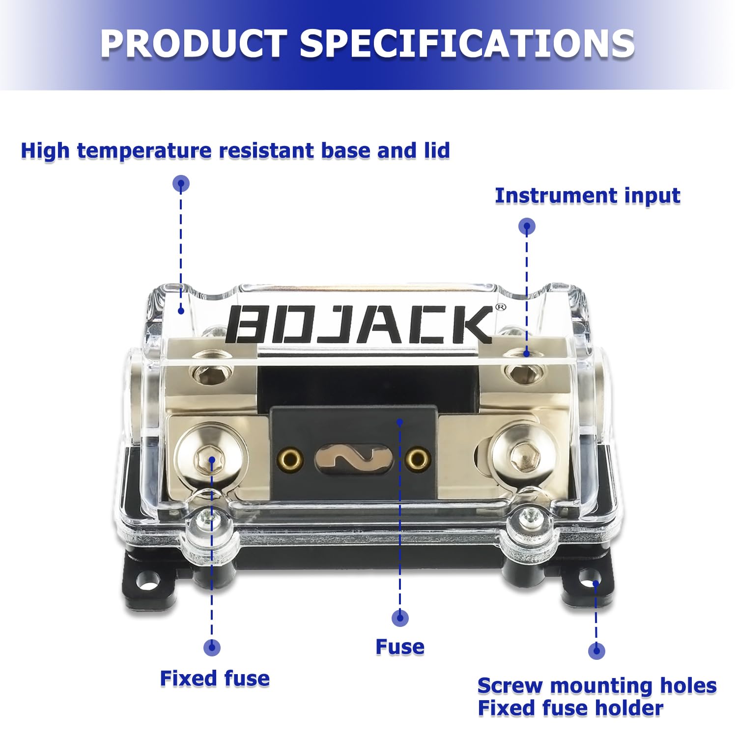 Bojack 0/2/4 Gauge Awg In-Line Anl Fuse Holder With 400 Amp Fuse No Wire Terminals Needed Inline Fuse Holder With Insulating Cov