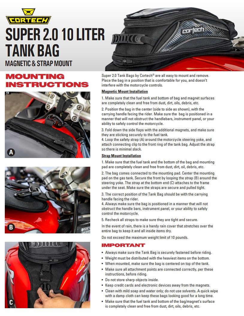 Cortech Super 2.0 10L Tank Bag