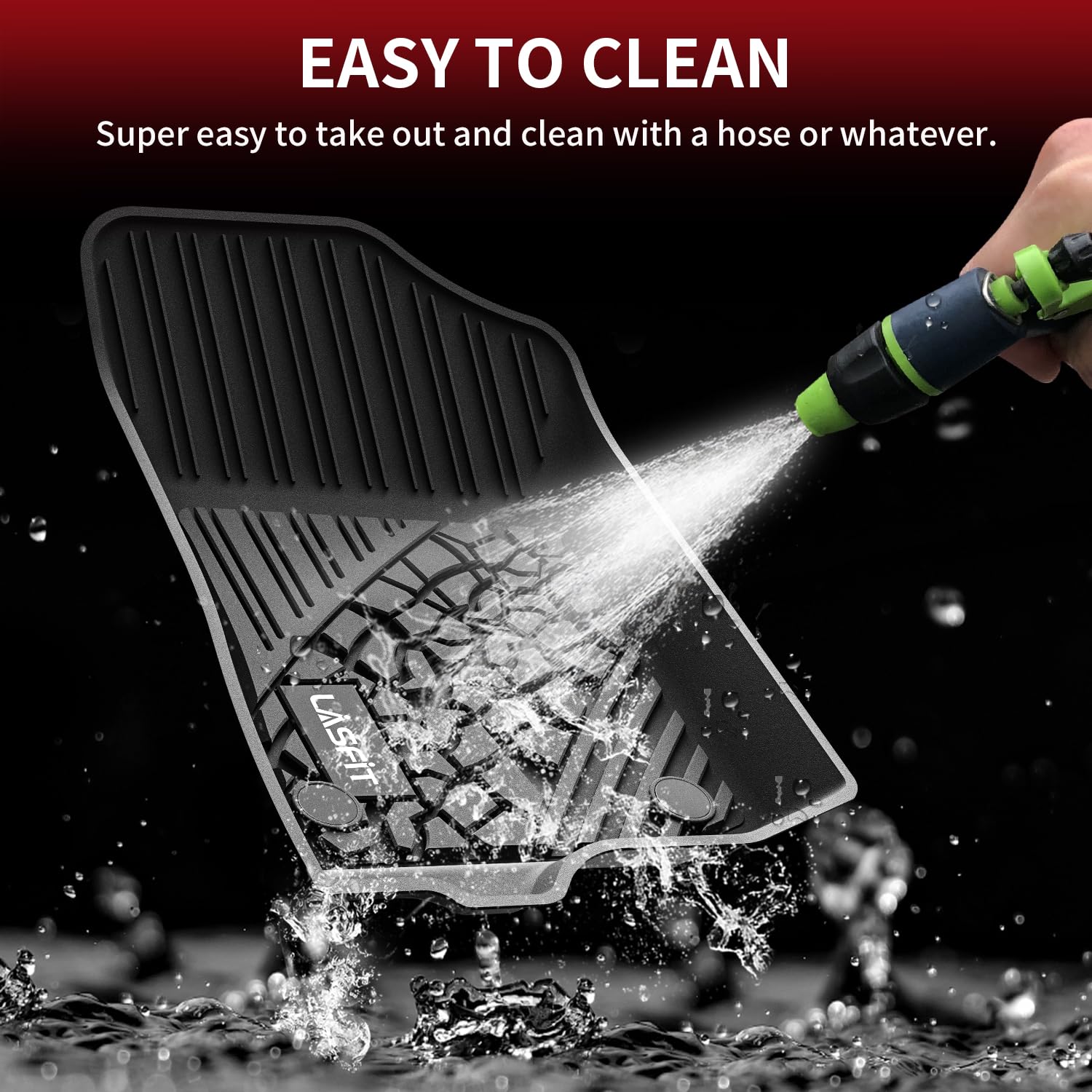 Lasfit Floor Mats For Jeep Gladiator 2020-2024 2025 All Weather Tpe Custom Fit Car Mats Floor Liners 1St & 2Nd & Row, Black