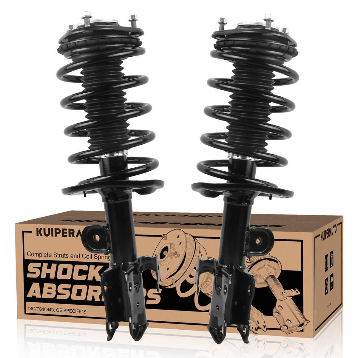 KUIPERAUTO 172689 172688 Complete Front Struts Coil Spring Assembly Compatible for 2010-2015 Toyota Prius Hatchback 4-Door 1.8L 