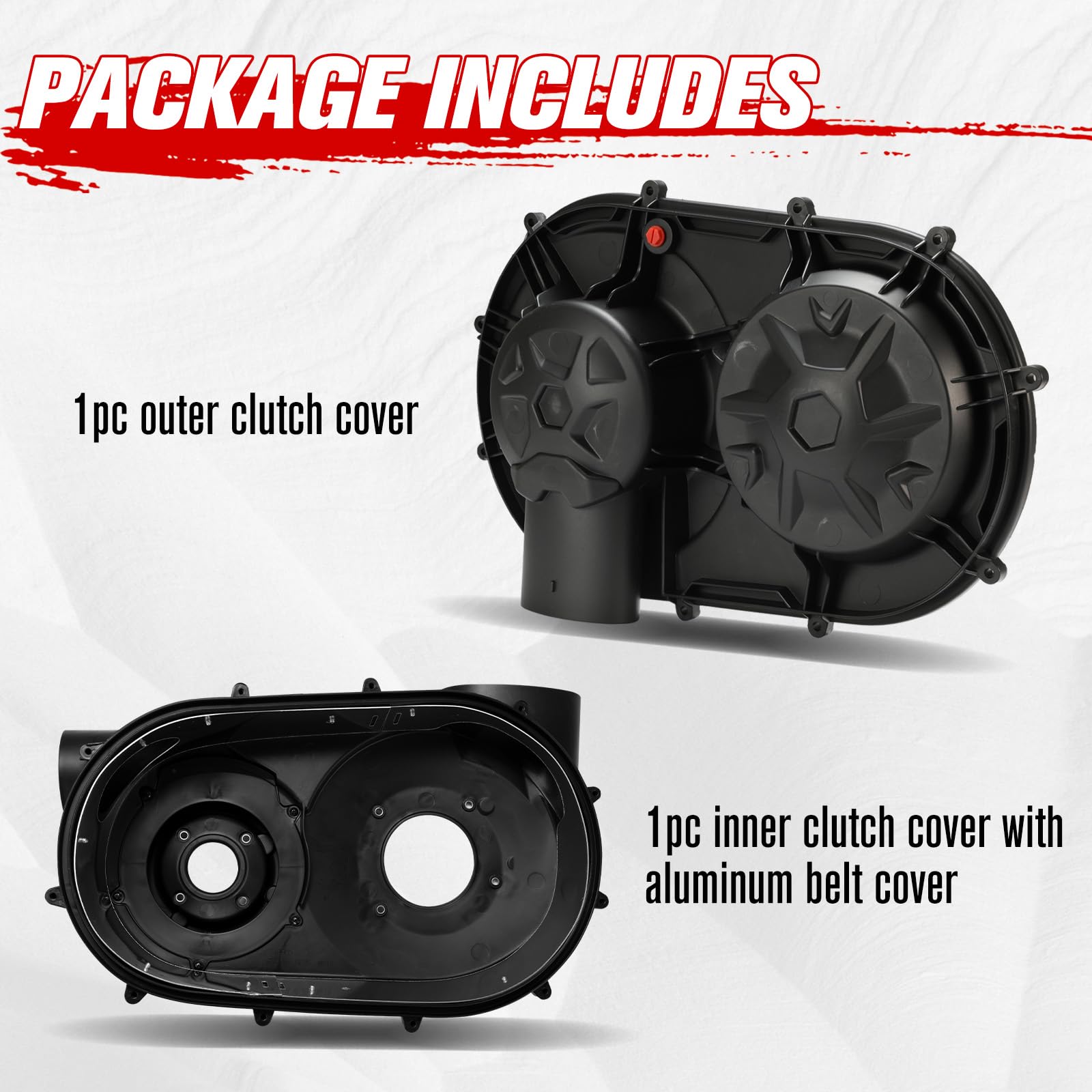 HAKA TOUGH X3 Outer & Inner Clutch Housing Cover for 2017-2022 Can Am Maverick X3 Max, Replaces OEM #420212505,720212508,420