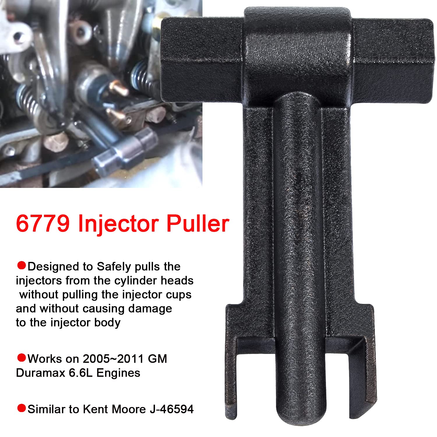Castnoo 6779 Injector Puller Fits For Gm Duramax 6.6L Engine 2005~2011/Kent Moore J-46594 Heavy Duty Steel