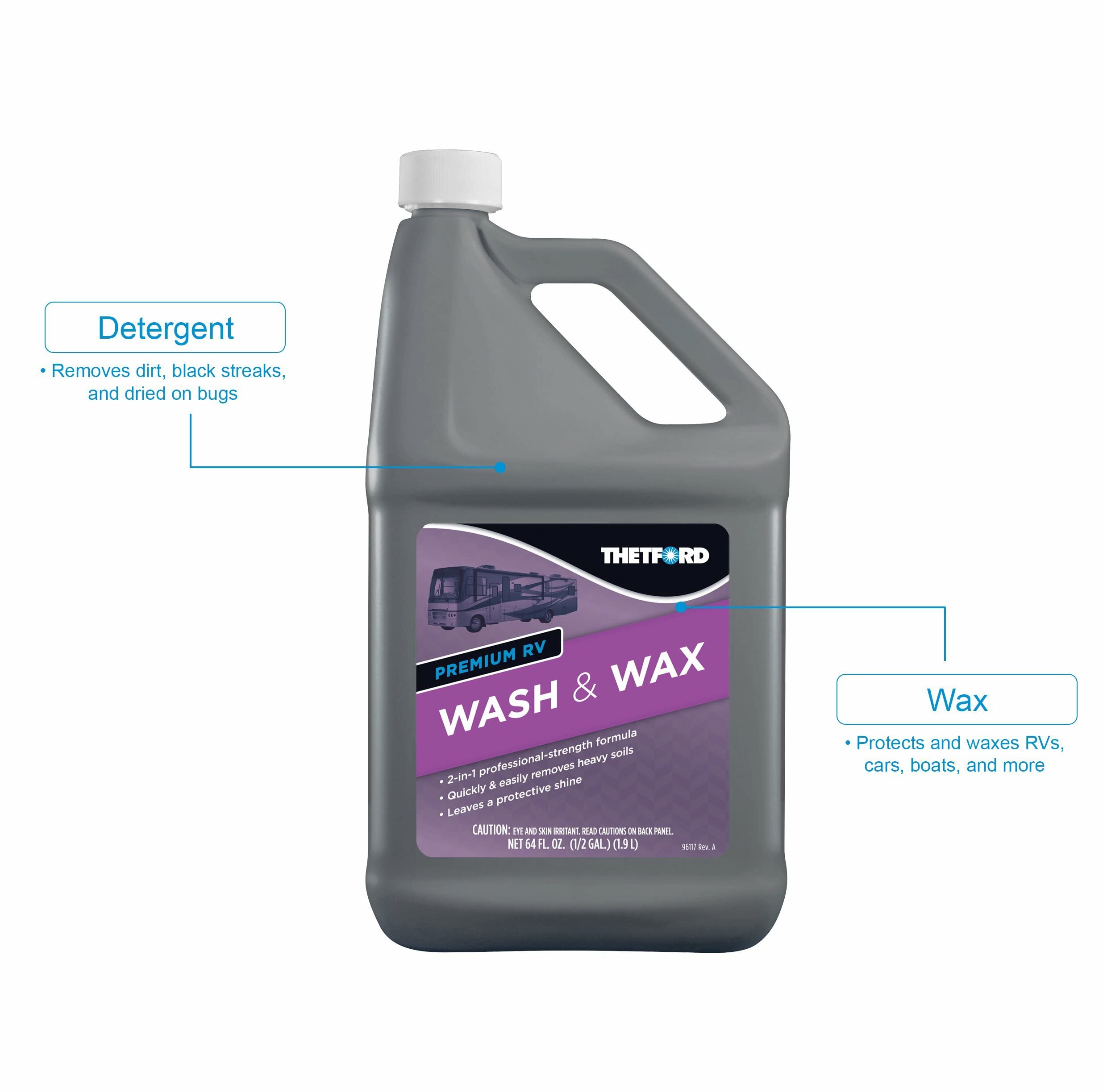 Thetford Premium Rv Wash And Wax, Detergent And Wax For Rvs / Boats / Trucks / Cars - 64 Oz - Thetford 96014
