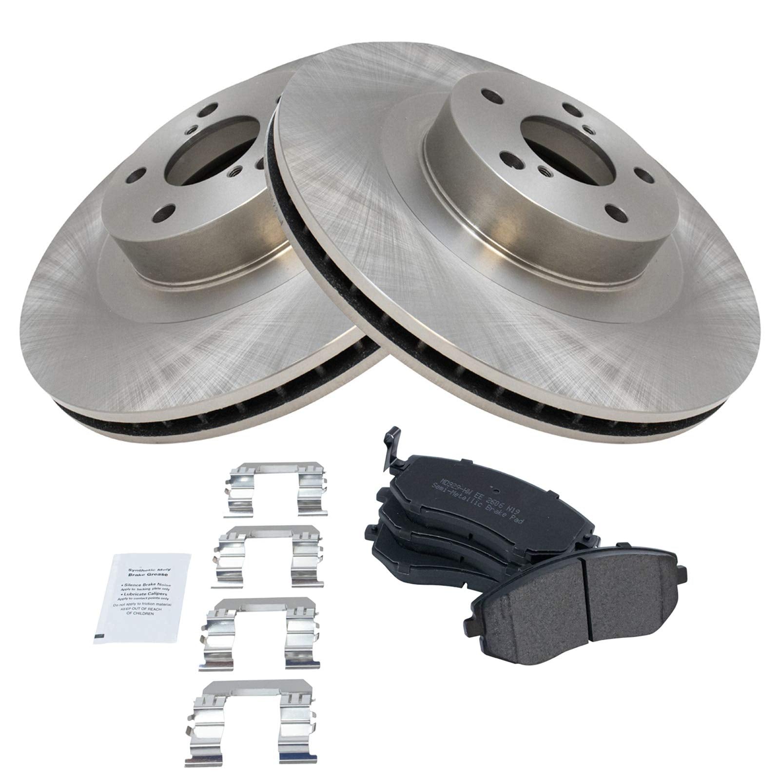 Trq Front Brake Pad & Rotor Kit Brake Pads Brake Rotor Semi-Metallic Compatible With 2005-2006 Saab 9-2X 2003-2006 Subaru Baja 2