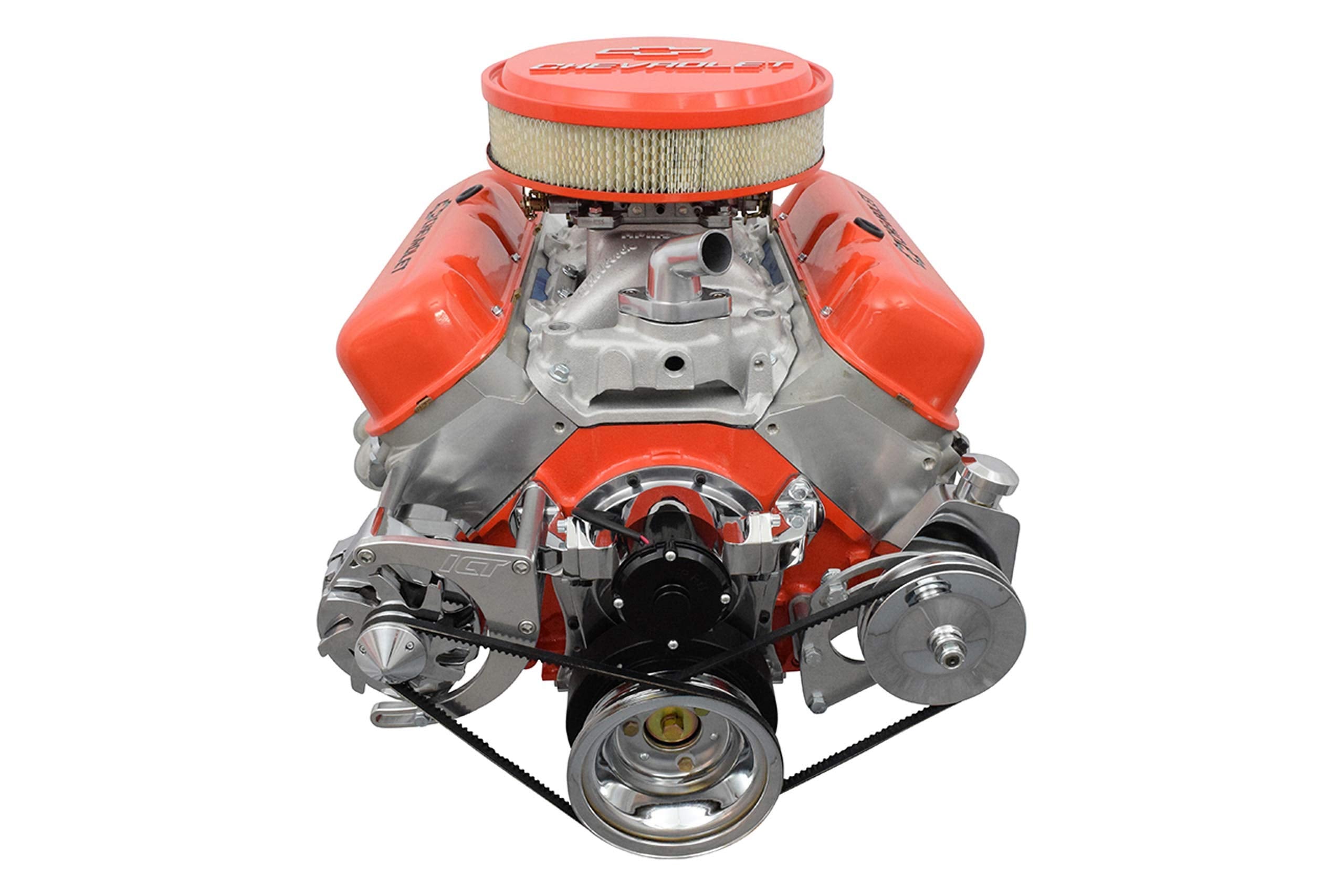 ICT Billet BBC Alternator & Power Steering Pump Bracket Kit - Billet Aluminum, Natural Finish, for Electric Water Pump 551416