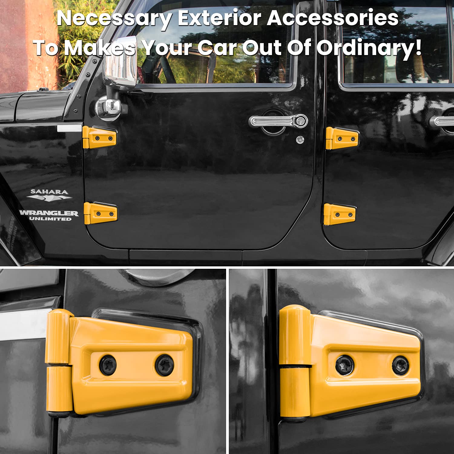 Door Hinge Cover Trim Exterior Accessories For Jeep Wrangler Jk Jku Sport Rubicon Sahara X Unlimited 2-Door & 4-Door 2007-2018 (
