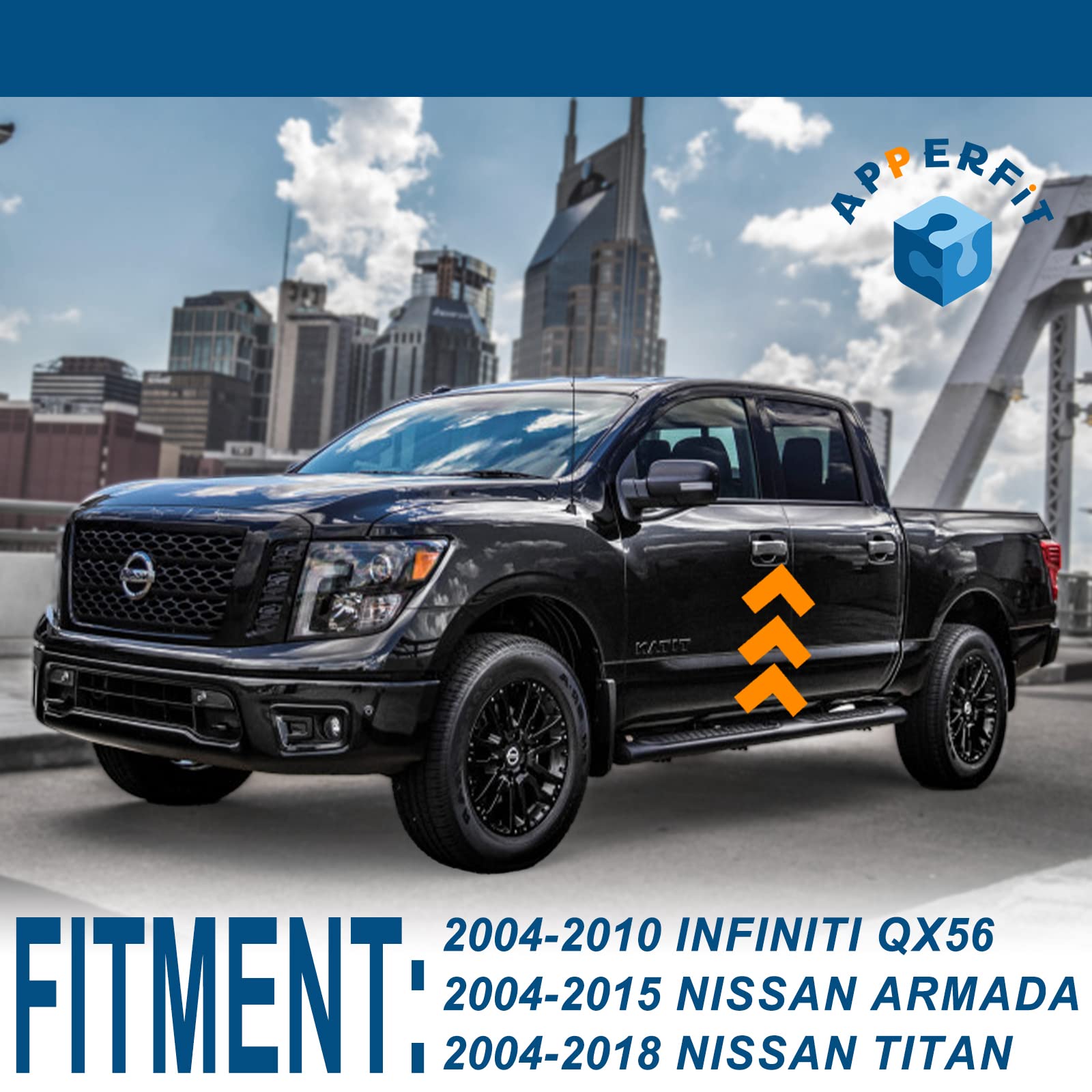 APPERFiT Door Handle Key Hole Bezel Cover for Nissan Armada Titan & Infiniti QX56, Replaces 80647-ZC00A, 80647-9FU0B, Door Handle