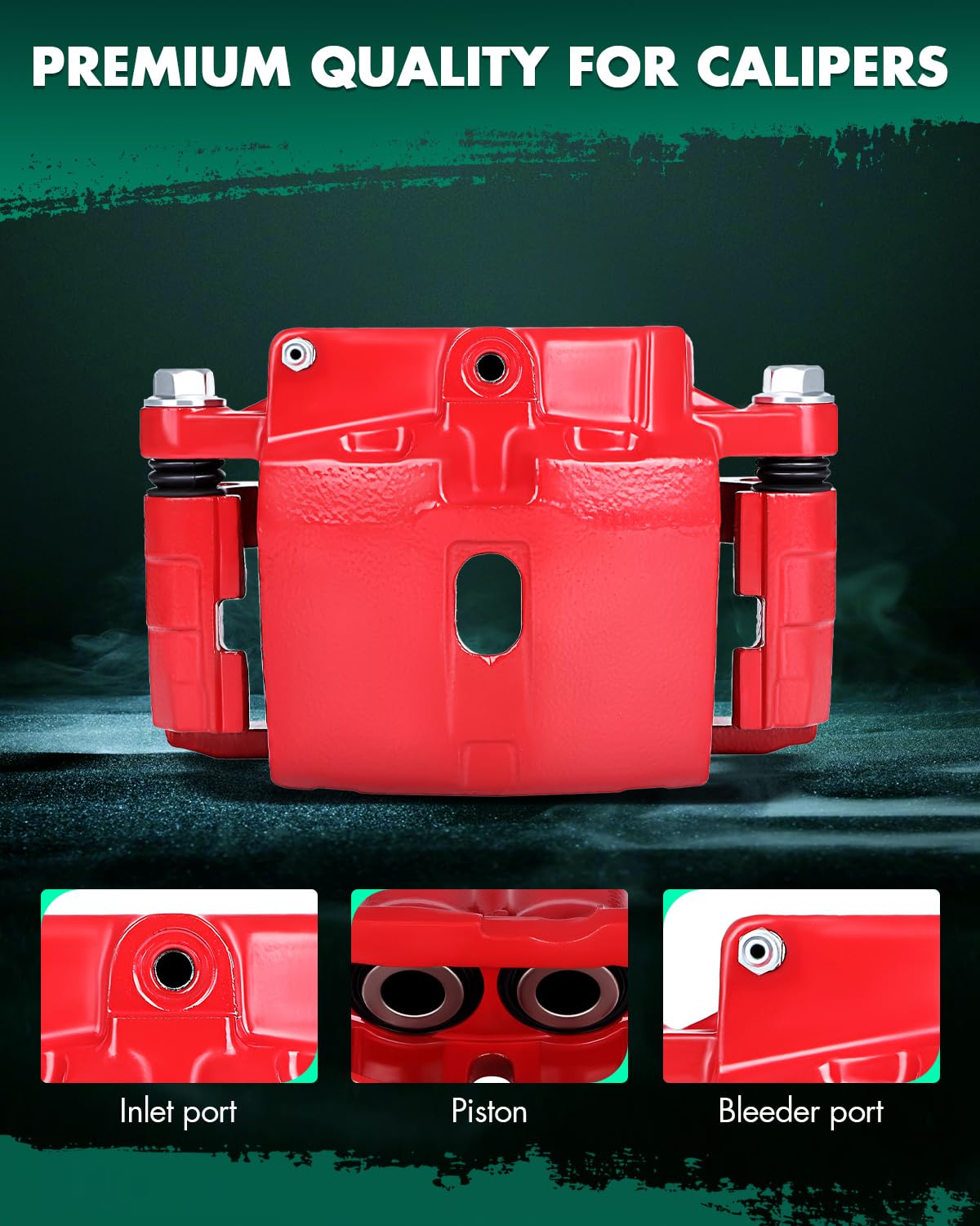 Scitoo Front Left+Right Brake Calipers With Bracket 18-B4728 18-B4729 Red Compatible For Cadillac 2002-2006 For Chevrolet 1999-2