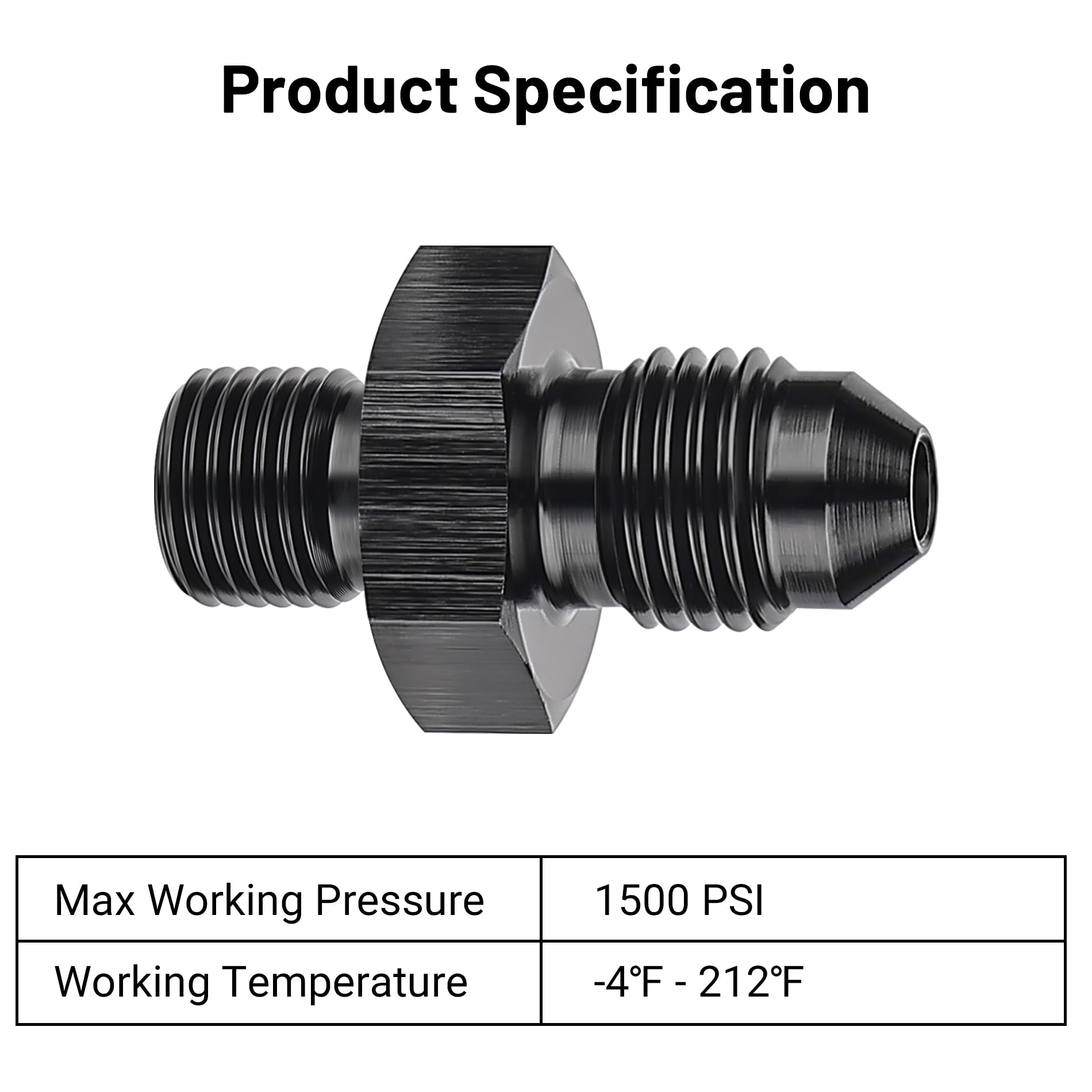 Evil Energy 3An Male Flare To M8 X 1.0Mm Male Metric Fitting Adapter Aluminium Alloy 2Pcs