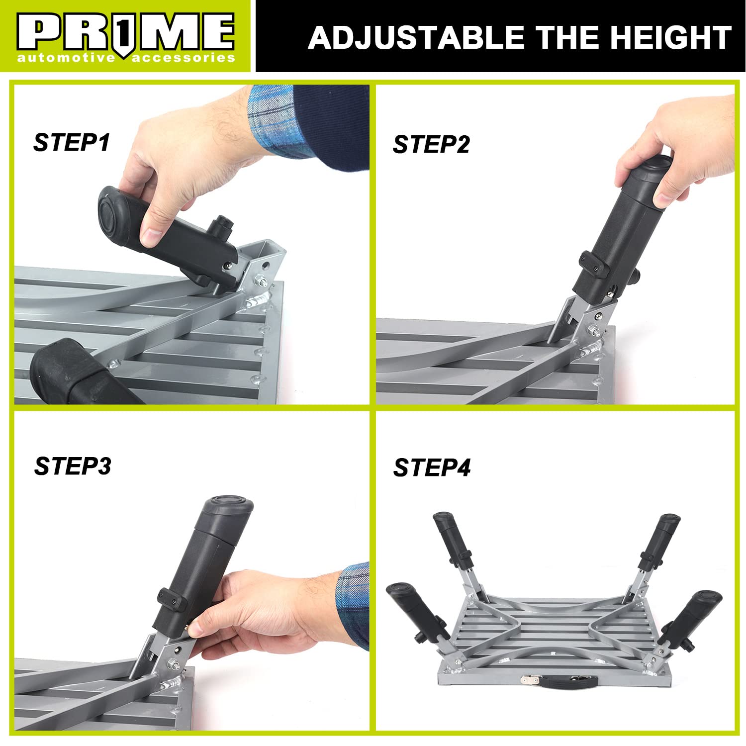 Prime 1 Safety RV Steps Extra Large Platform 19in x 14.5in Extra Size RV Folding Step Stool and Ladder, 600lbs, Height Adjustabl
