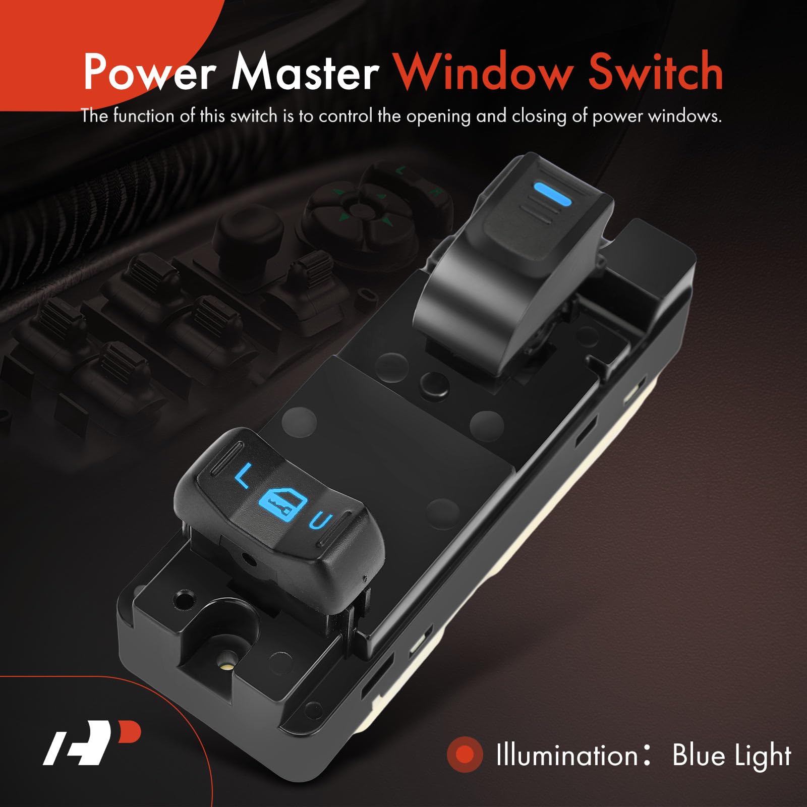 A-Premium Right Passenger Side Power Window Switch Compatible with Chevrolet Colorado 2004-2012, GMC Canyon 2004-2012, Hummer H3 2006 2008-2010, Isuzu i-280 i-350, Replace# 15205244