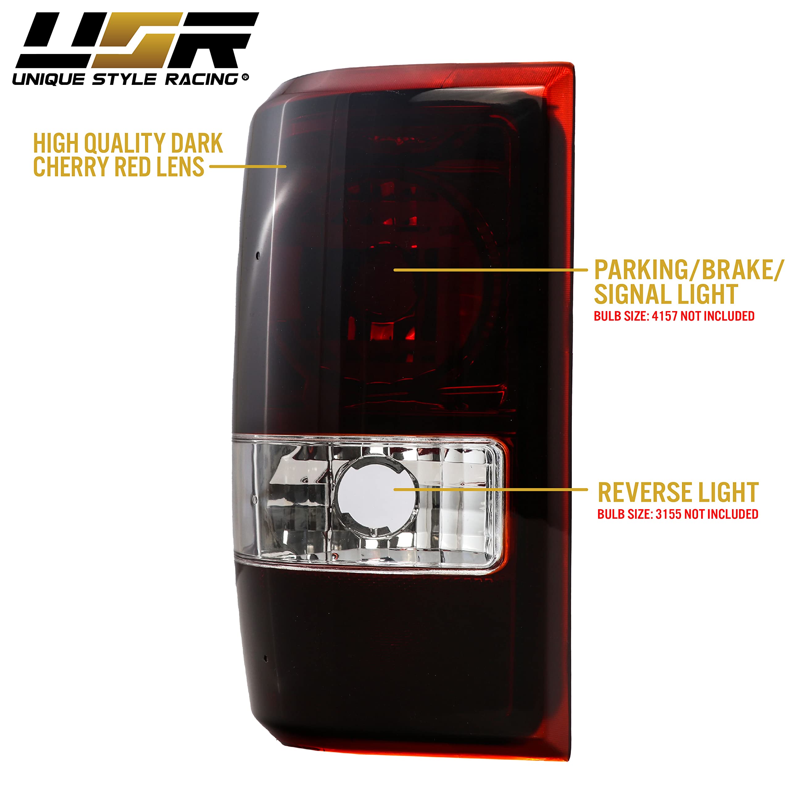 Usr Depo 01-11 Ranger Dark Cherry Red Clear Rear Tail Lights (Left + Right) Compatible With 2001-2011 Ford Ranger (Dark Cherry Red Lens, Plug And Play, 2 Pc Set)