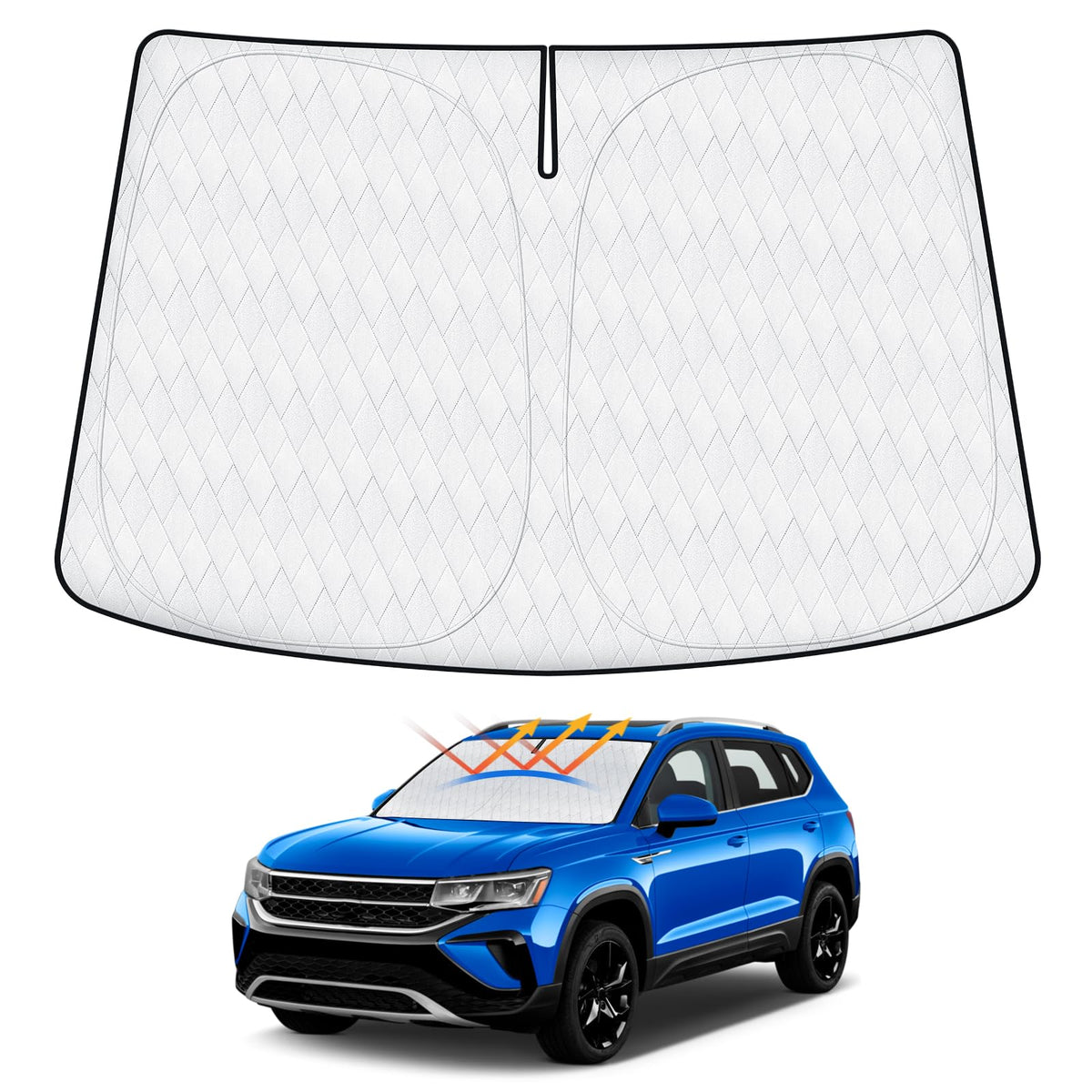 Cartist 5-Layer Windshield Sun Shade Fits For Volkswagen Vw Taos 2022 2023 2024 2025 Accessories Foldable Car Front Window Sunsh