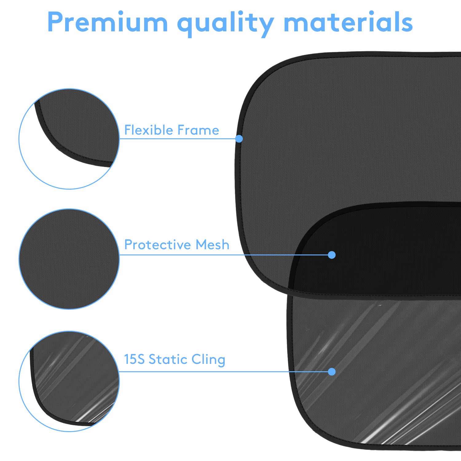 Car Window Shade for Baby (17''x14''), 2 Pack Car Window Shades, Sun Shade for Car Window Baby with Suction Cups, Complete Kids/