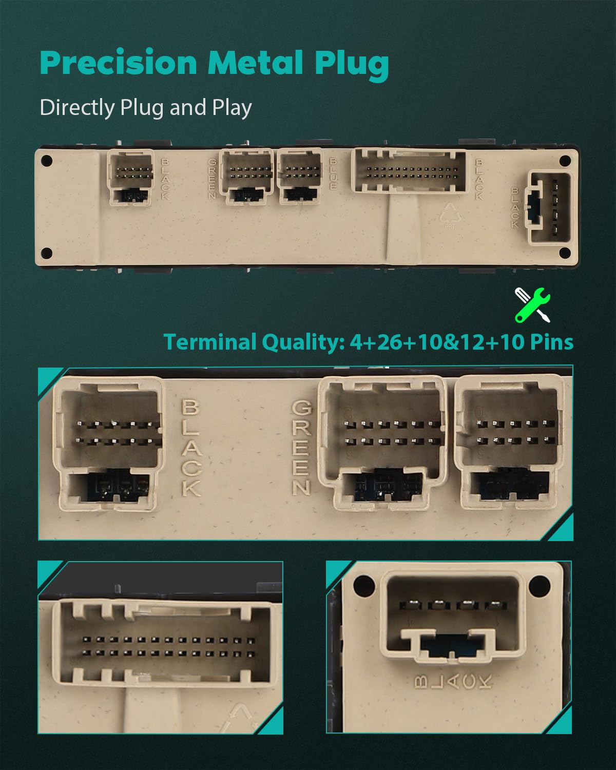 Scitoo Power Window Switch Front Left Driver Side For Cadillac Escalade 2003-2006, For Chevrolet Avalanche 2007, For Chevrolet Avalanche 1500, 2003-2006 Master Control Window Lift Switch 10398564