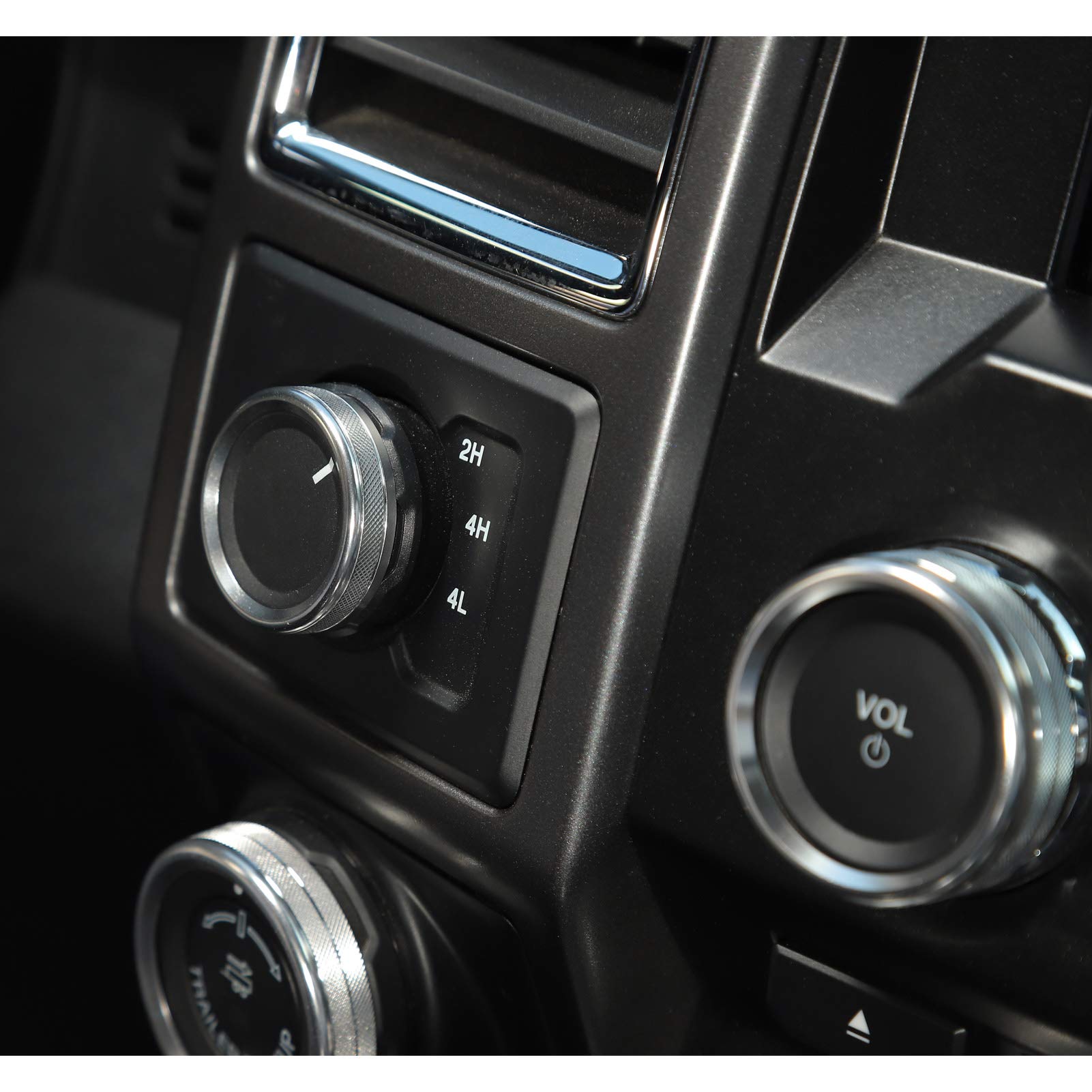 For F150 Air Conditioner Switch & Trailer & 4Wd & Vol Knob Button Trim For Ford F150 Xlt 2016 2017 2018 2019, Silver Aluminum, 6