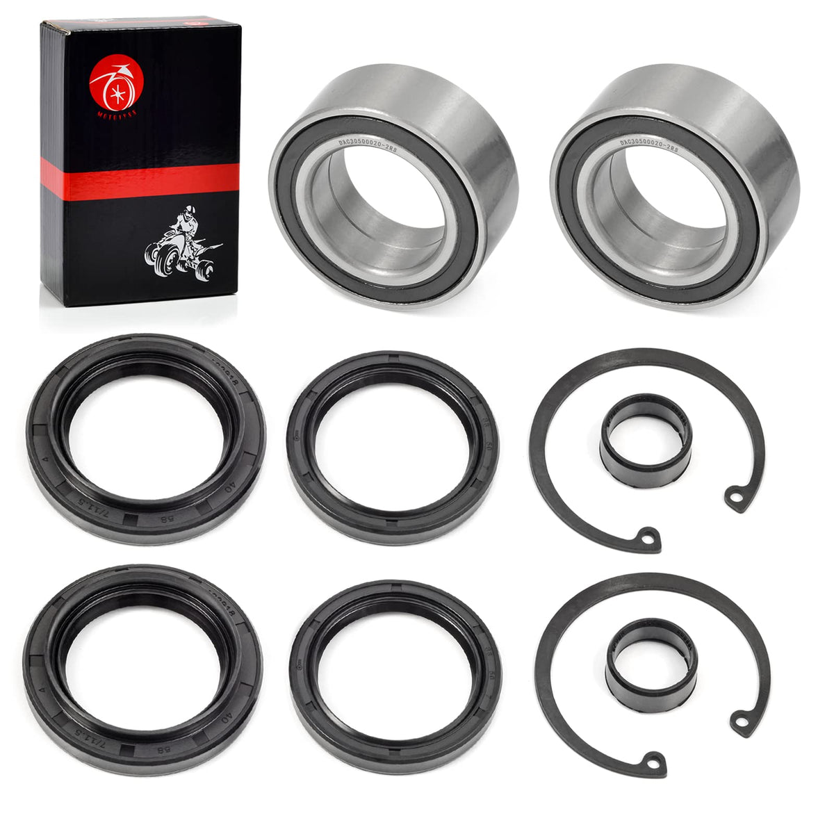 Front Wheel Bearings & Seals Circlip Dust Seal Compatible With Honda Fourtrax 300 Trx300Fw 4X4 1988 1990-2000