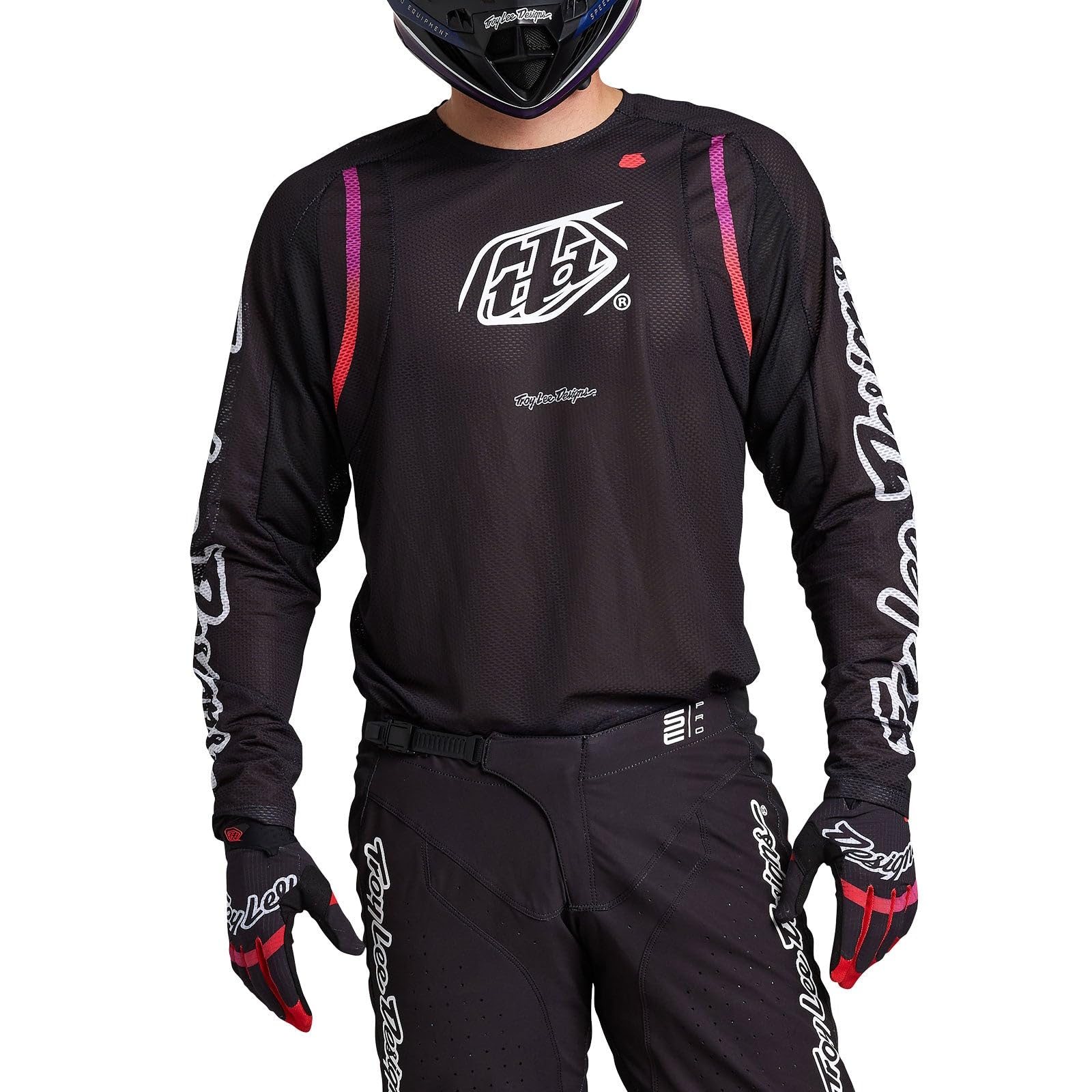 Troy Lee Designs SE Pro Air Adult Moto Jersey, Pinned Black, Small