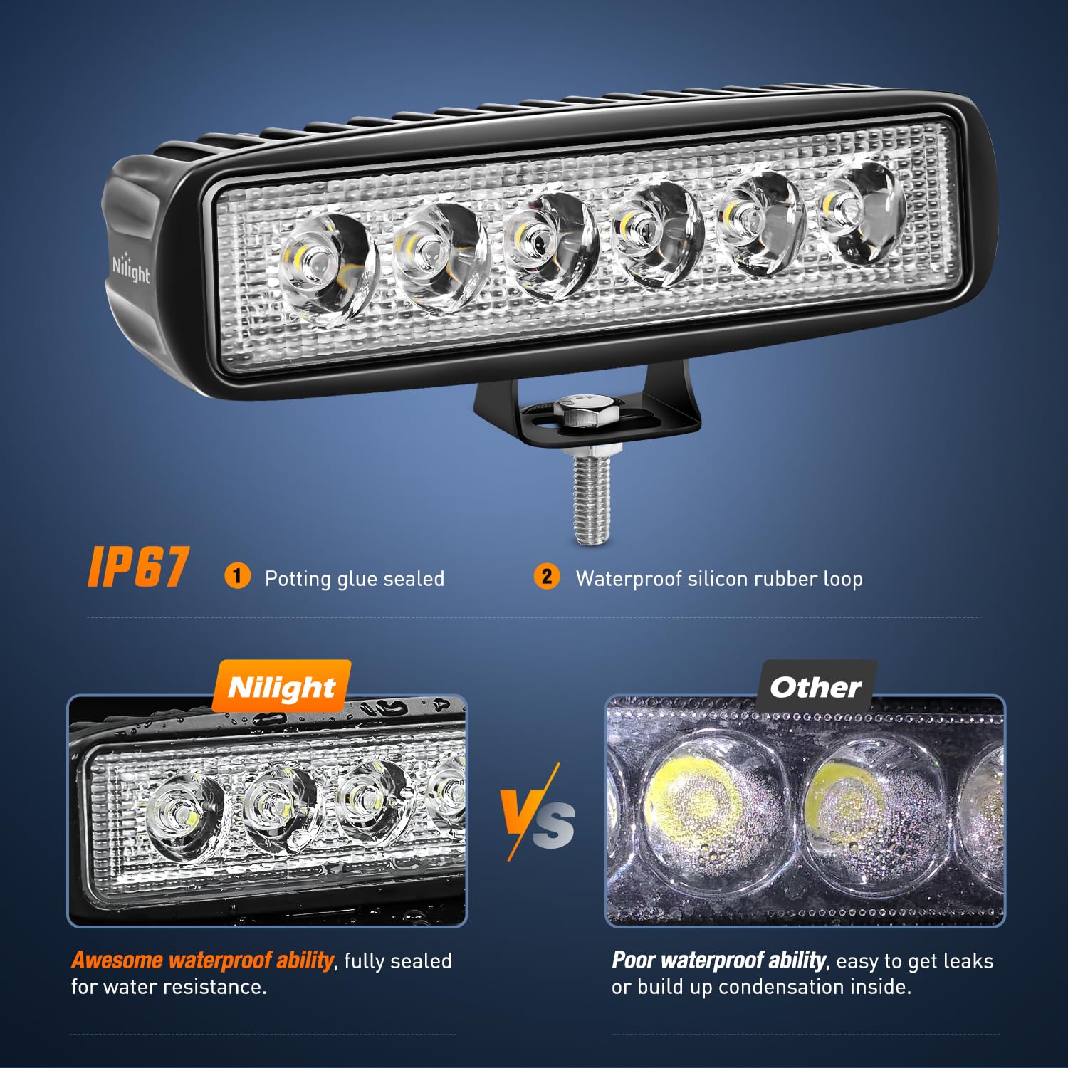 Nilight Led Light Bar 4Pcs 18W 6Inch Flood Led Pods Offroad Fog Light Waterproof With 16Awg Led Pod Lights Wiring Harness Kit Fo