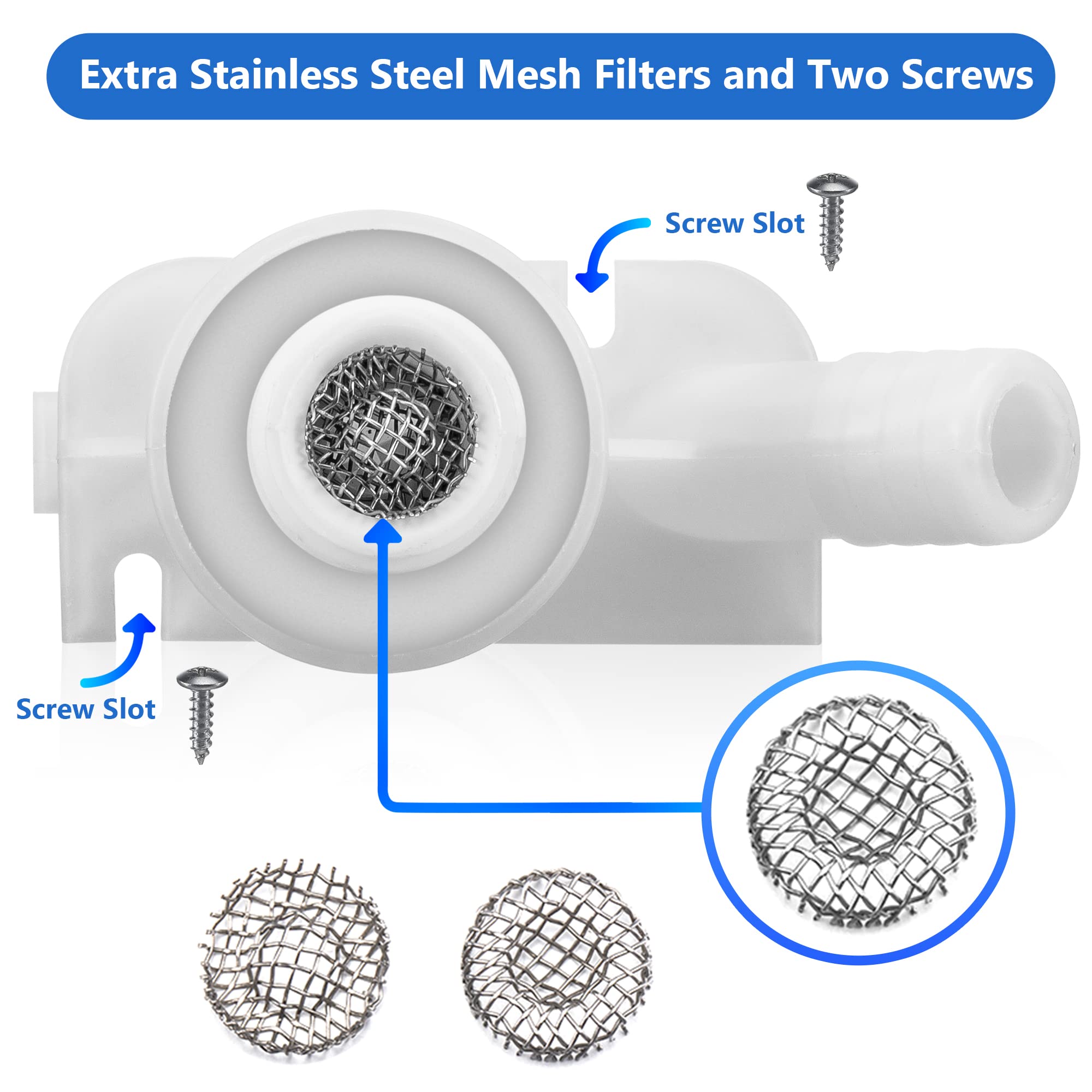 385311641 Water Valve Kit, Plastic Rv Camper Toilet Valve Parts For Pedal Flush Valve Toilets Compatible With Sealand 300 310 311 320 And 321 Series Rv Marine Toilet Flush Valve Replacement (2 Pieces)