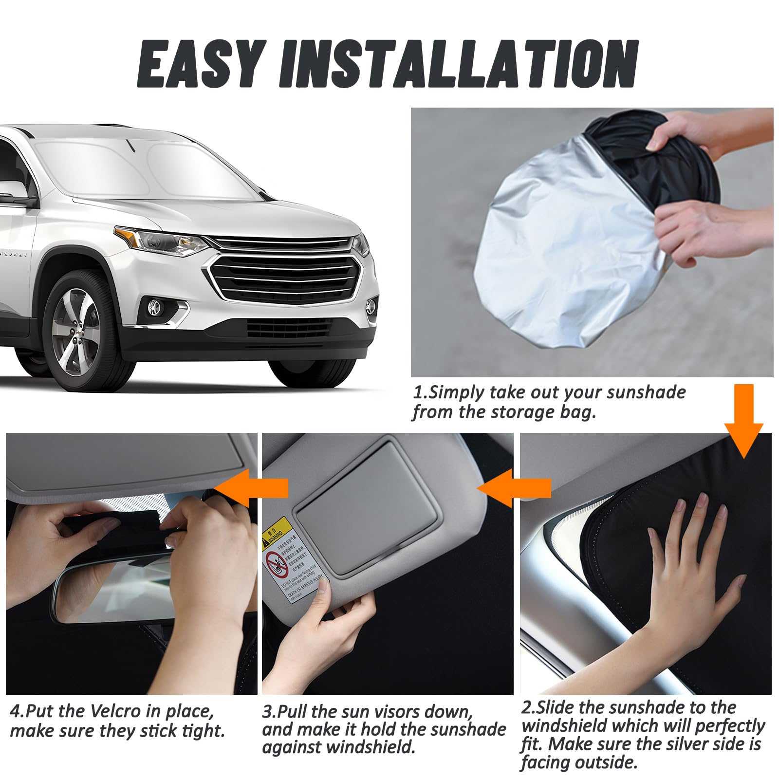 D-Lumina Windshield Sun Shade For 2018-2023 Chevy Traverse Accessories, Front Window Sunshade Sun Visor Protector Block Uv Rays