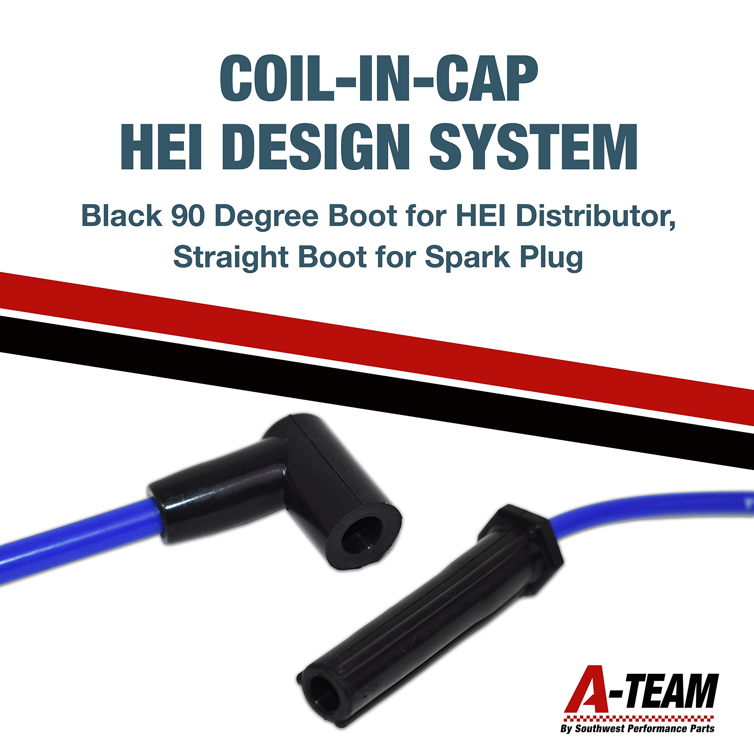 A-Team Performance - Silicone Spark Plug Wires Set BBF FE Big Block - Compatible with Ford Valve Cover 332 351C 351M 352 360 361