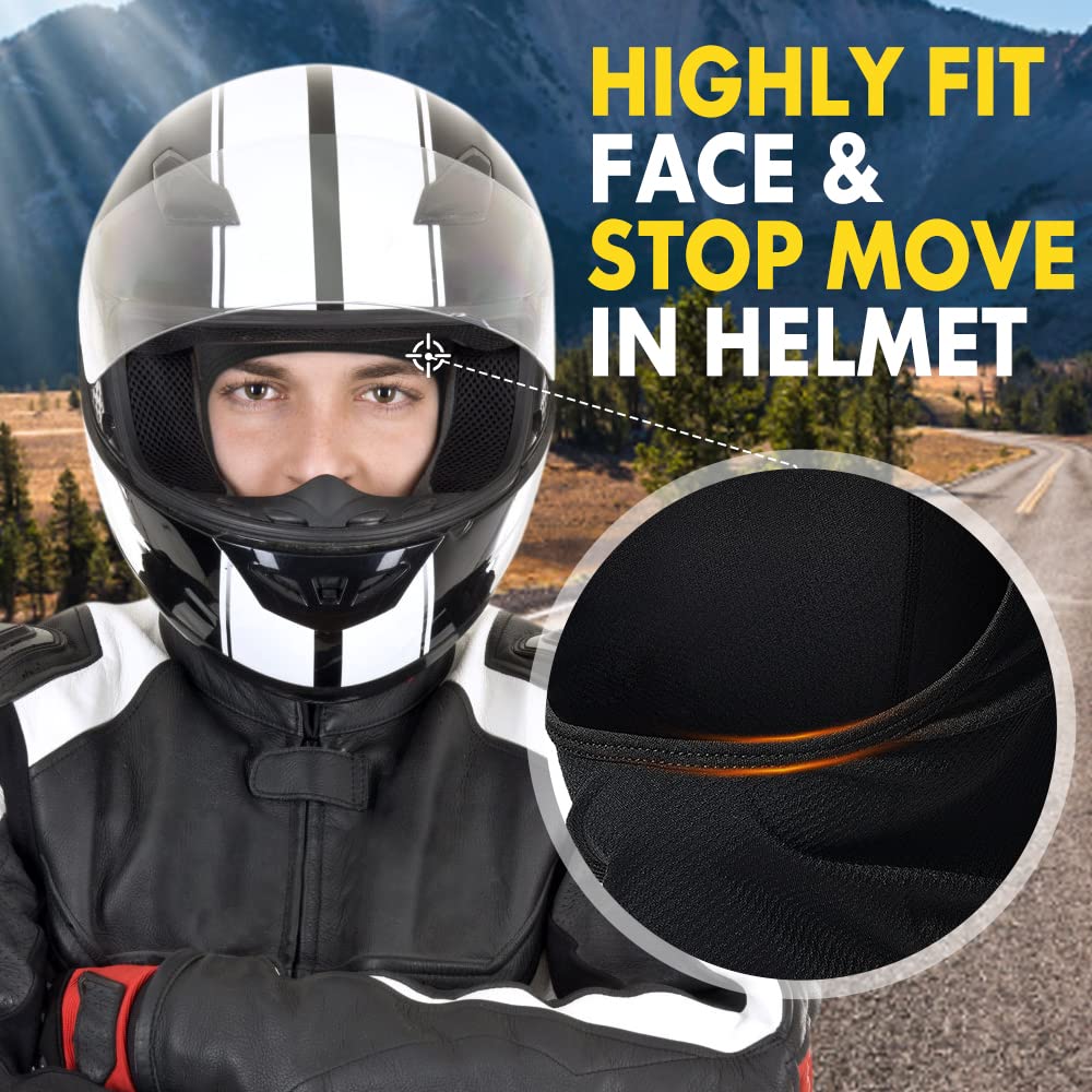 Joeyoung Motorcycle Balaclava For Men Quick Sweat Wicking Helmet Liner For Professional Motorcycling Beanie Cap Black