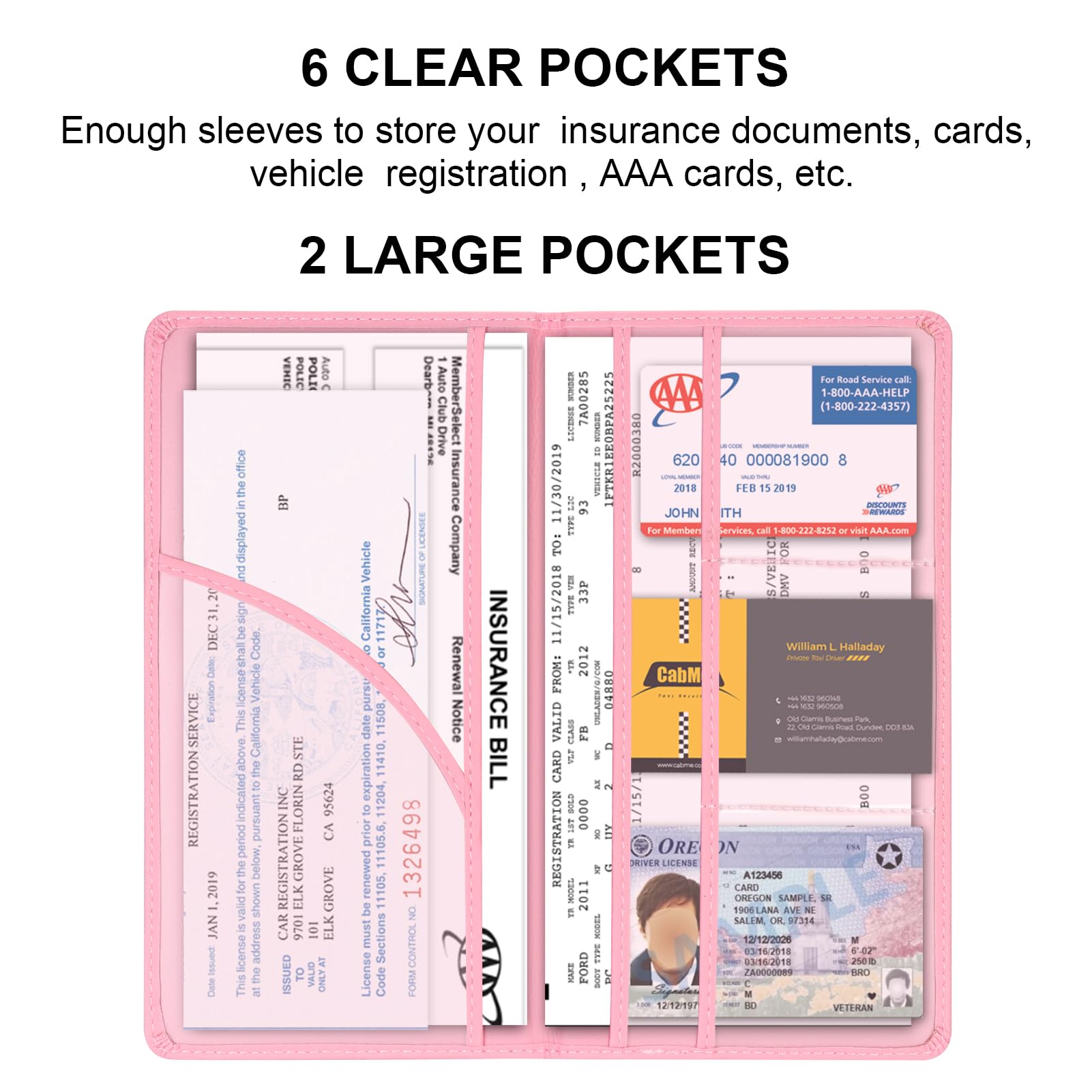 Cacturism Car Registration And Insurance Holder, Car Accessories Vehicle Glove Box Car Organizer Women Car Accessories With Magn