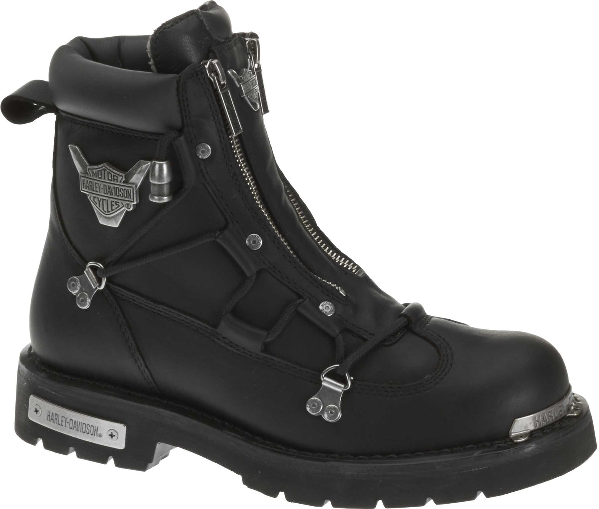 Harley-Davidson Men's Brake Light Leather Motorcycle Casual Boot, Black/Black, 8.5