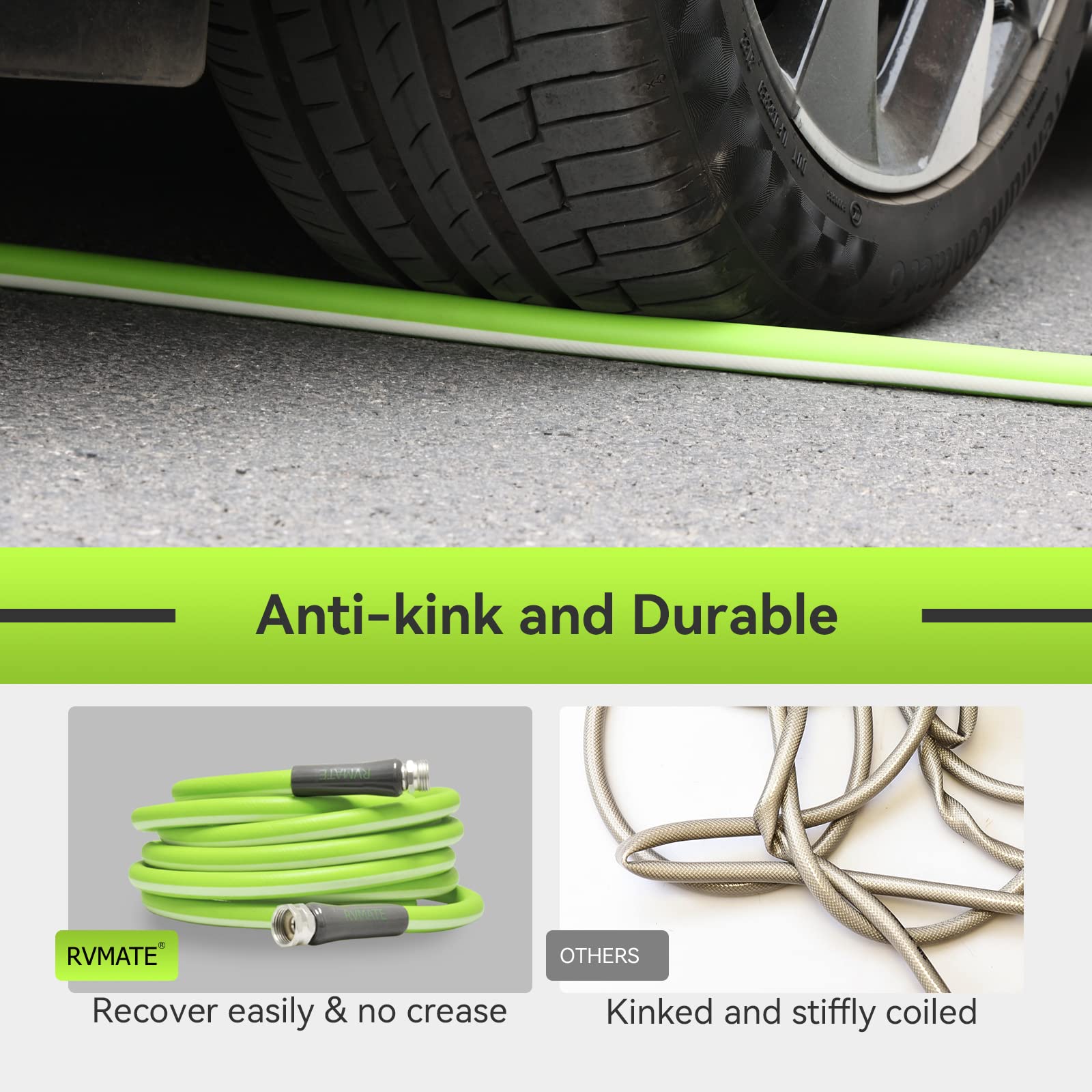 Rvmate Rv Water Hose 35Ft, 5/8    Inner Diameter Drinking Water Hose Lead-Free, No Leaking Garden Hose For Rv/Trailer/Camping, R