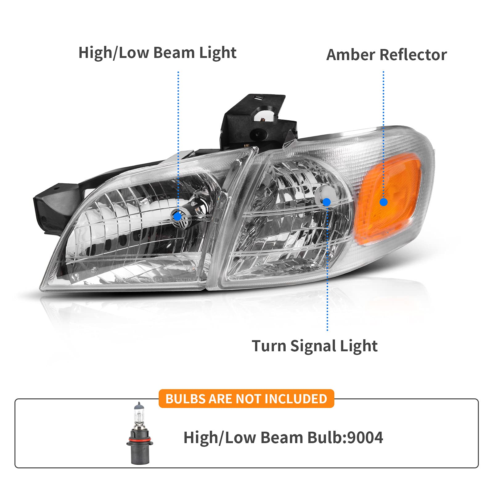 Dwvo Headlights Assembly Compatible With 1997-2005 Chevy Venture 97-04 Oldsmobile Silhouette 97-98 Pontiac Trans Sport 99-05 Pon