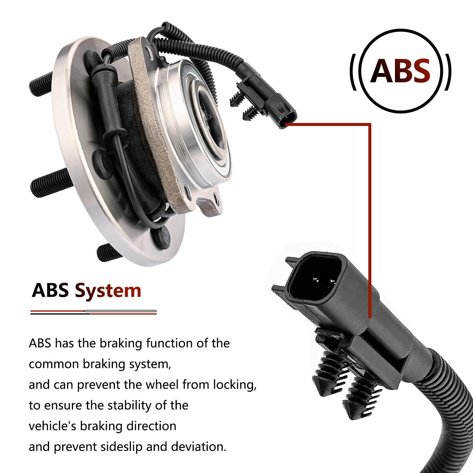 JLEO Wheel Bearing and Hub Assembly fit for 2008-2020 Dodge Grand Caravan,for 2008-2016 Chrysler Town & Country,for 2012-2015 Ra
