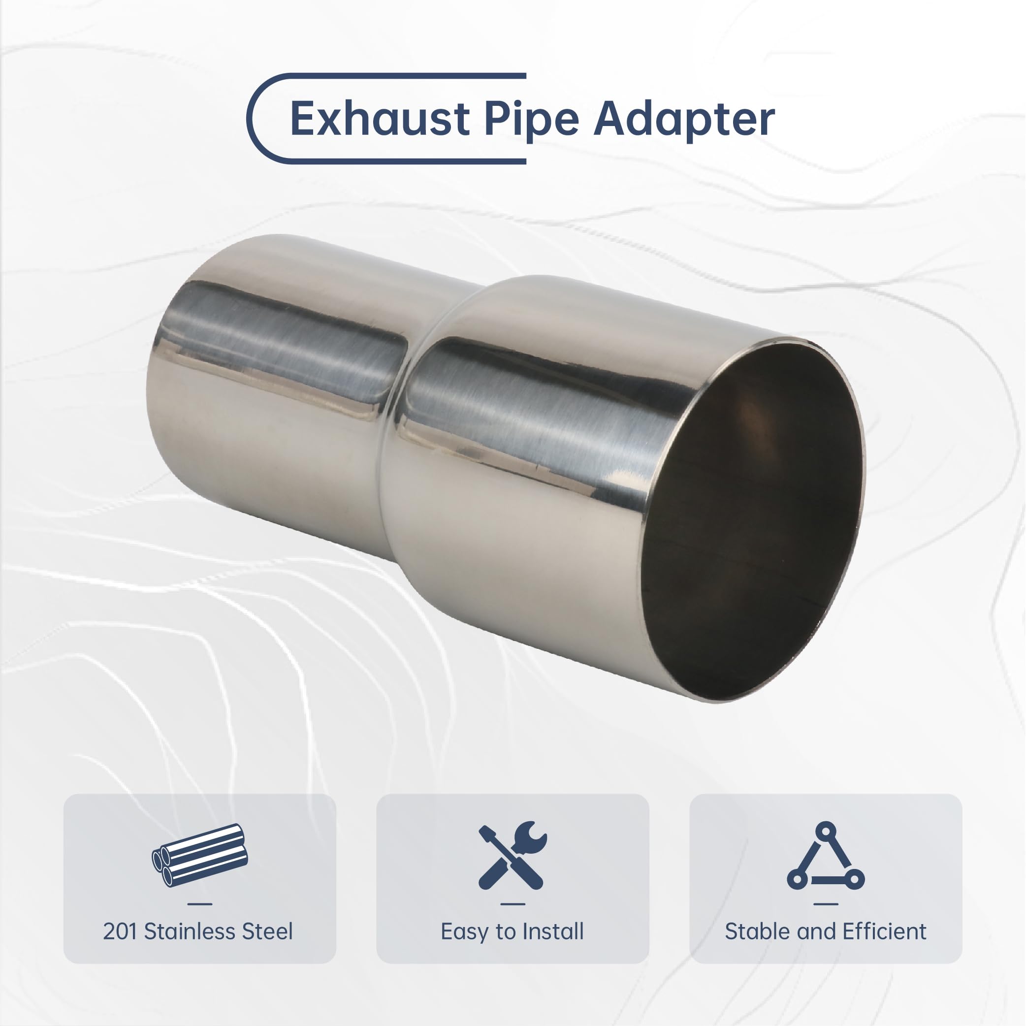 Batoneco Od 3.5 Inch To Od 4 Inch Exhaust Pipe To Component Pipe Adapter Reducer 3.5' Od To 4' Od Polished Stainless Steel 4' Overall Length