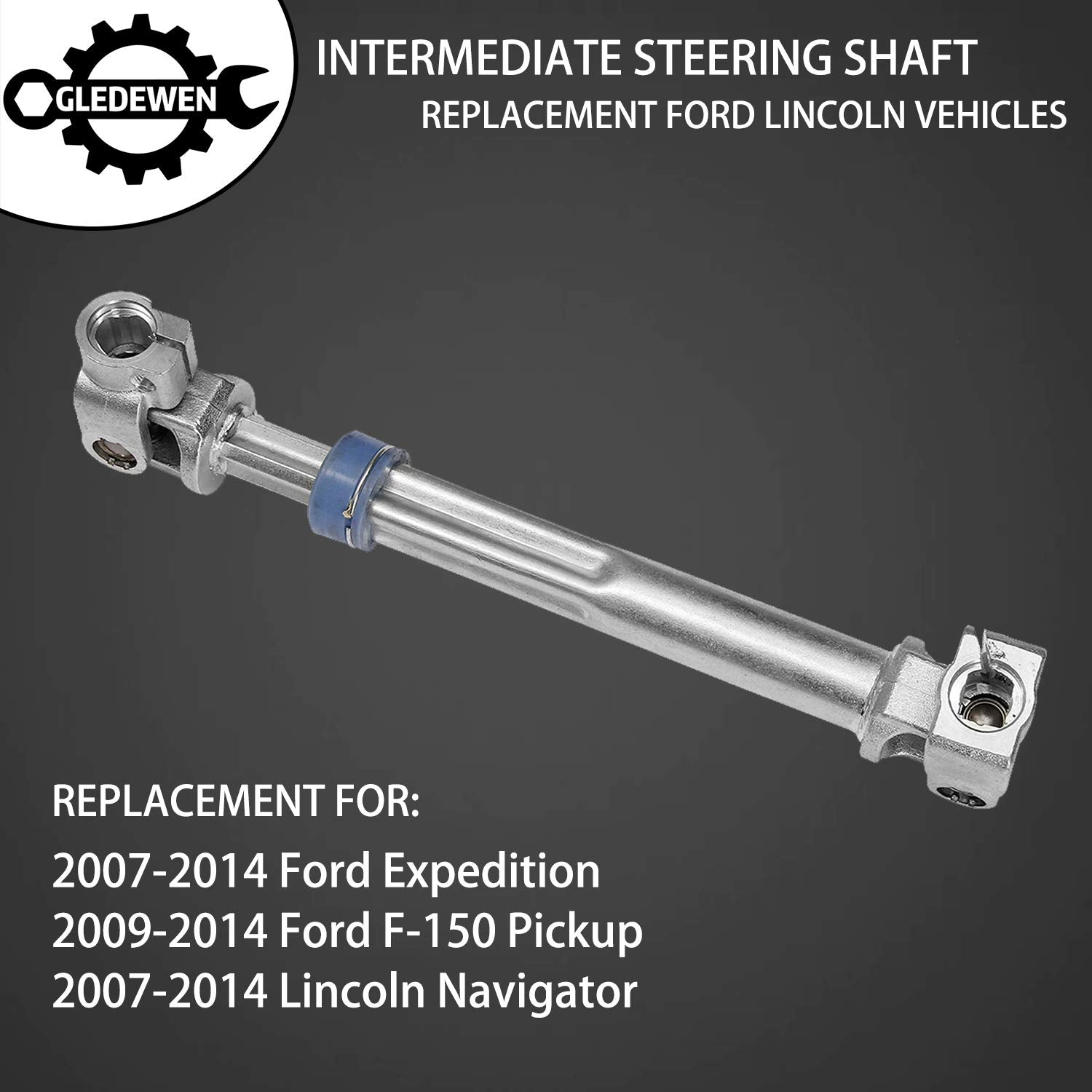 Steering Column Lower Intermediate Steering Shaft With U-Joint Coupler | Replacement For 2009-2014 Ford F-150, 2007-2014 Ford Expedition & Lincoln Navigator | Replaces# 8L1Z-3B676-A, 8L1Z3B676A