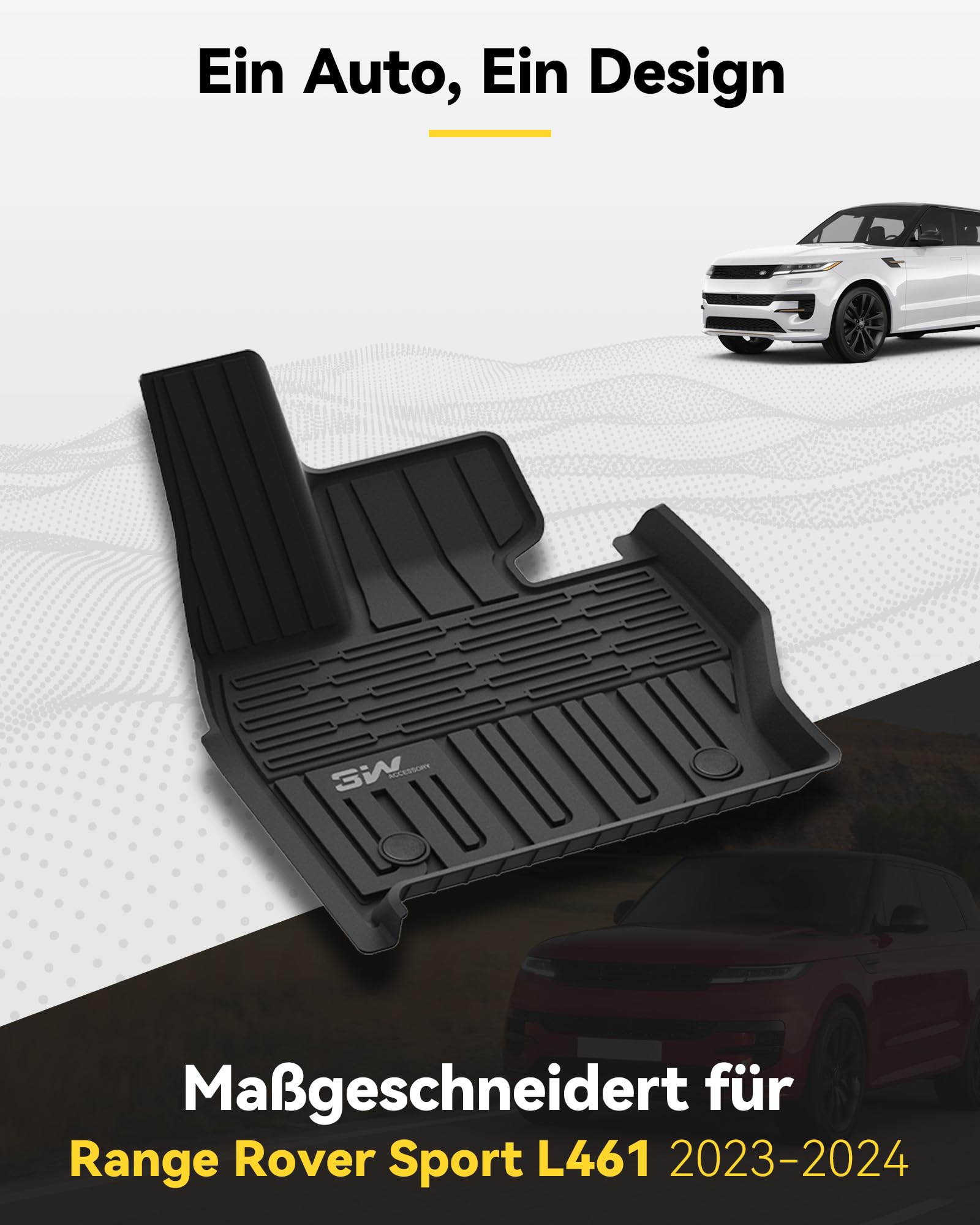 3W Floor Mats Fit Range Rover Sport 2023 2024 2025(Not For Range/Land Rover Discovery Sport) Tpe All Weather Custom Fit For Land