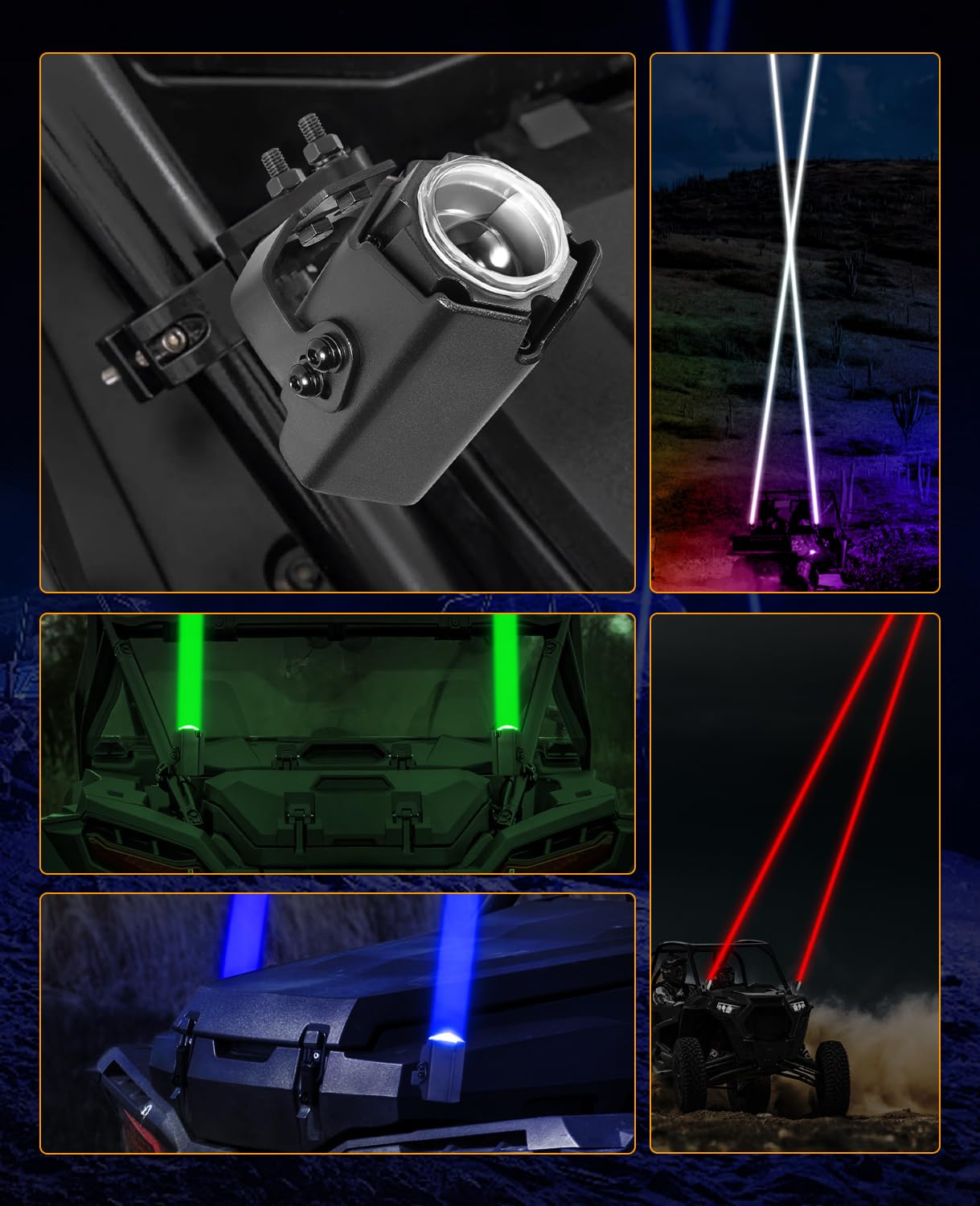 Nirider Whipless Whip Lights with Switch & Remote Whipless Pods RGB Chase Light Antenna LED Light Whips for SXS, UTV, ATV, RZR,