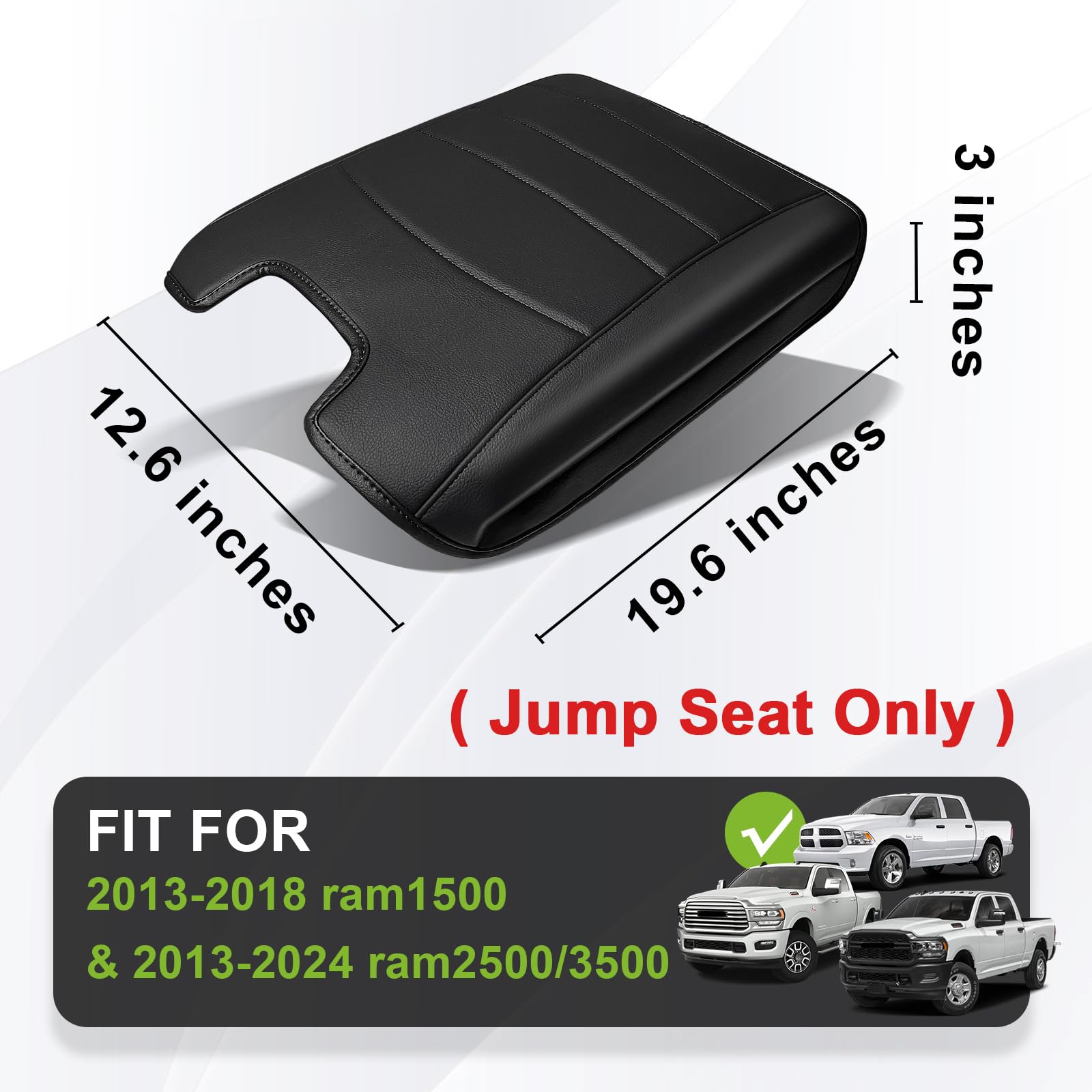 Muslogy Center Console Armrest Cover Compatible With Dodge Ram 1500 2013-2018 & 2013-2025 Ram 2500/3500 Comfort Armrest Pad Arm