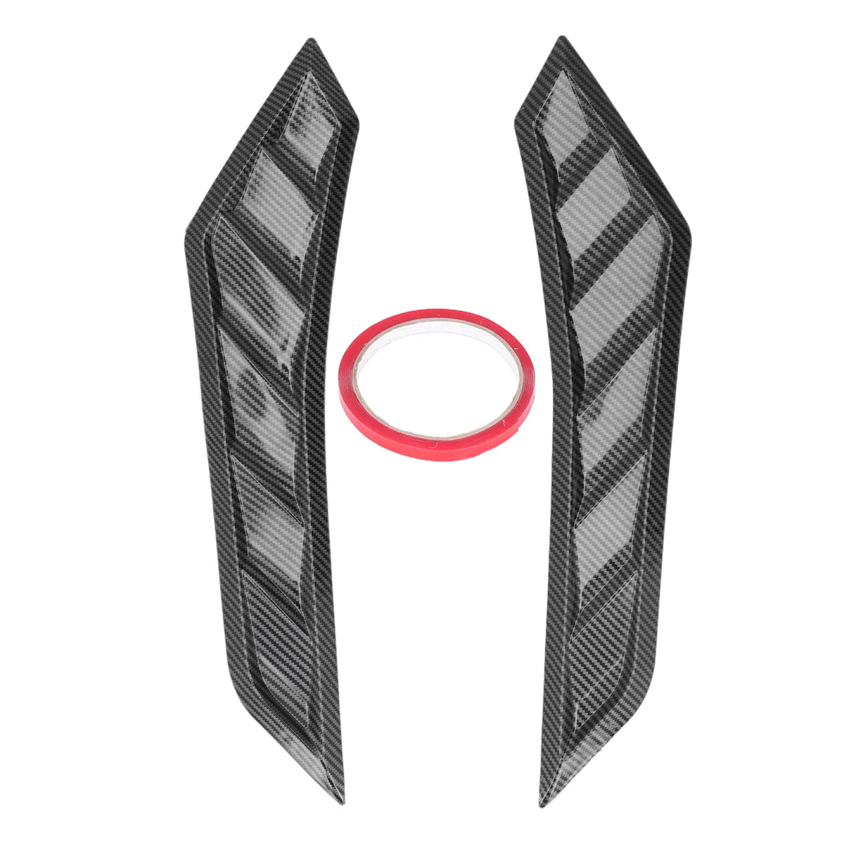 Fydun Hood Vents Bonnet Cover 2 Pcs Carbon Fiber Rubber Front Bonnet Vent Universal for Car