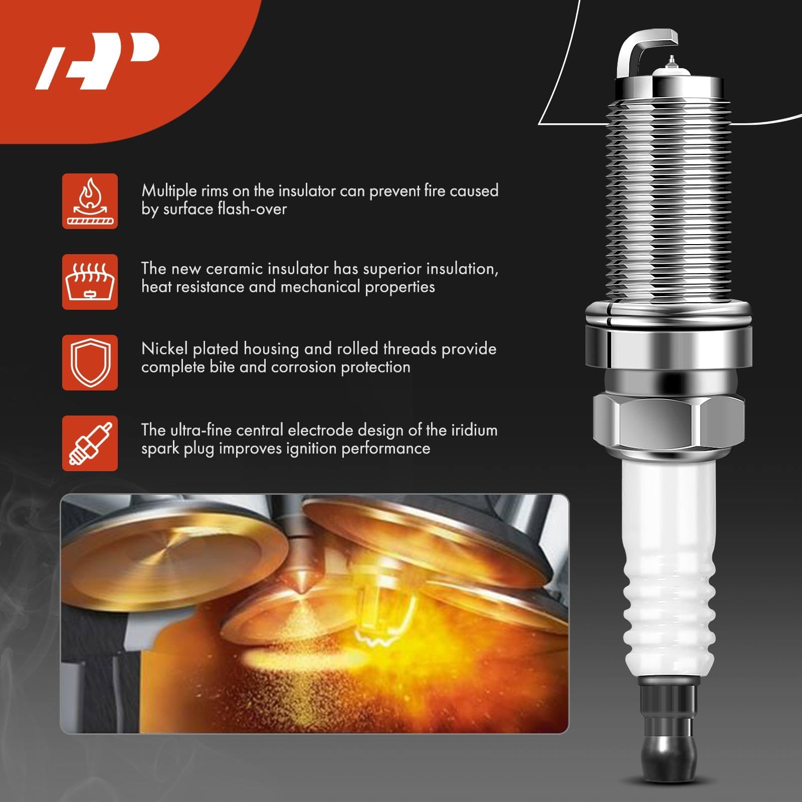 A-Premium Set Of 4 Ignition Coil Pack And Iridium Spark Plugs Compatible With Jeep Cherokee 2014-2020, Compass 2018-2020, Renegade 2015-2020 & Chrysler 200 & Ram Promaster City & Dodge Dart, Fiat 500X